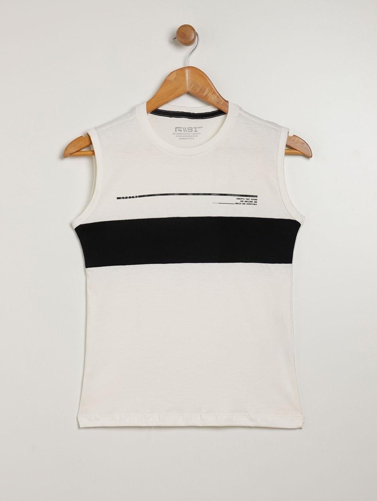 Infantil - Camiseta Regata Juvenil Para Menino - OFF WHITE
