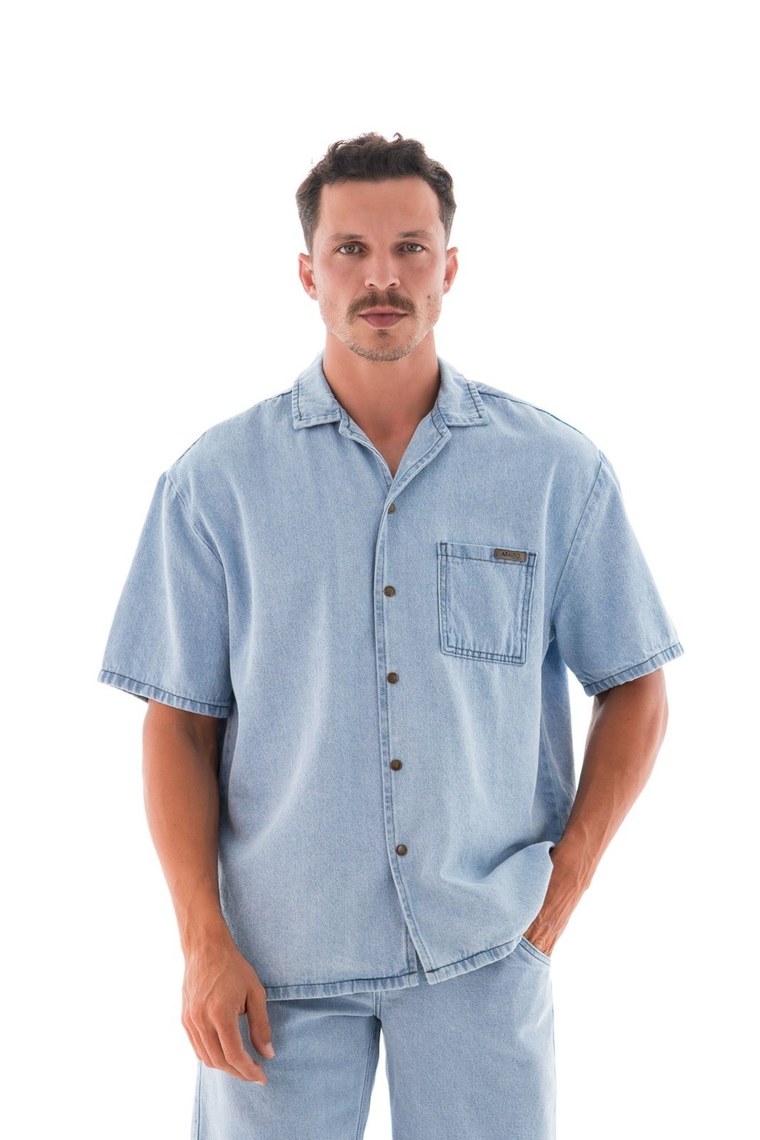 Camisa Jeans Masculina Arauto Oversized