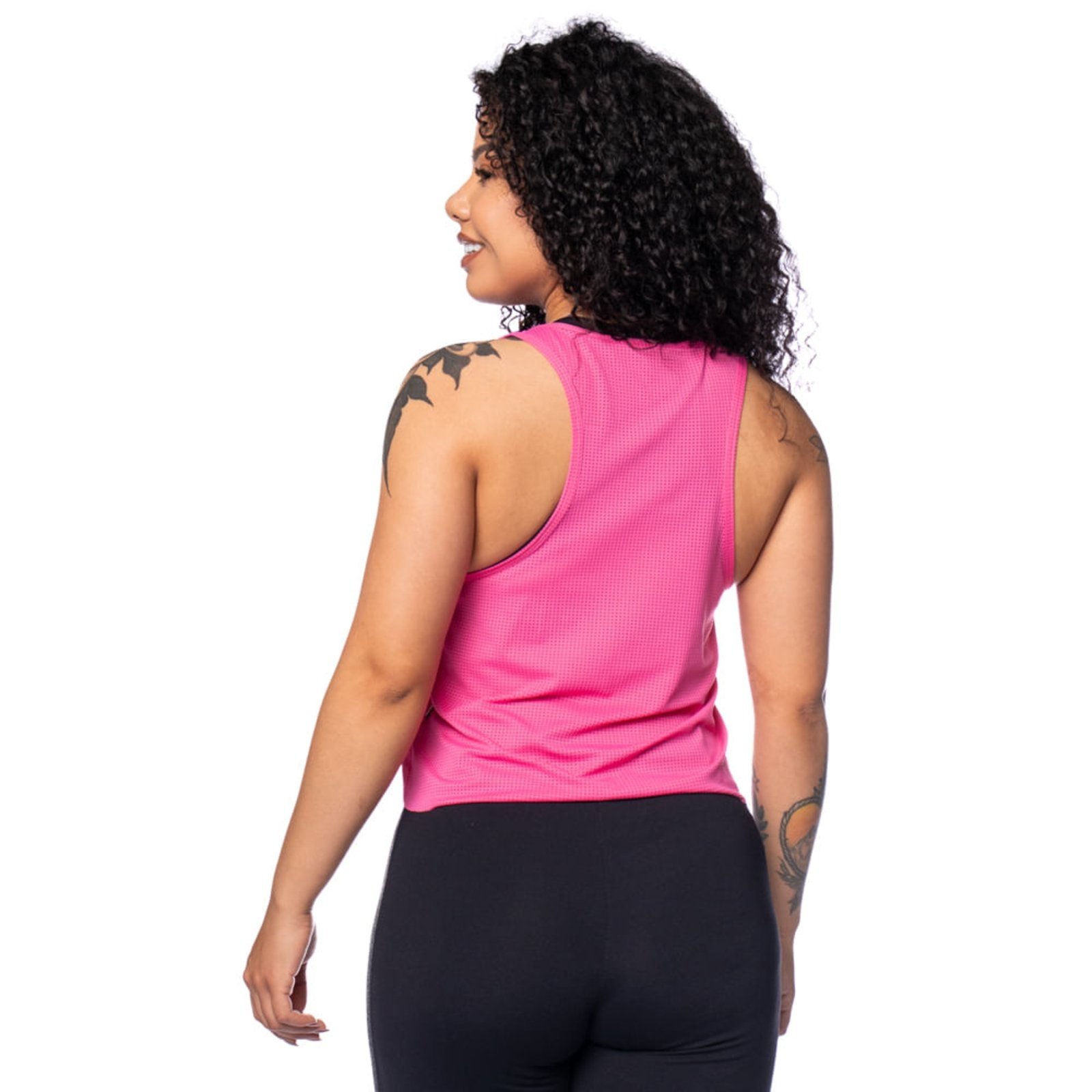 Vista 3 Regata Feminina Estilo do Corpo Dry Neon rosa Estilo Do Corpo rosa