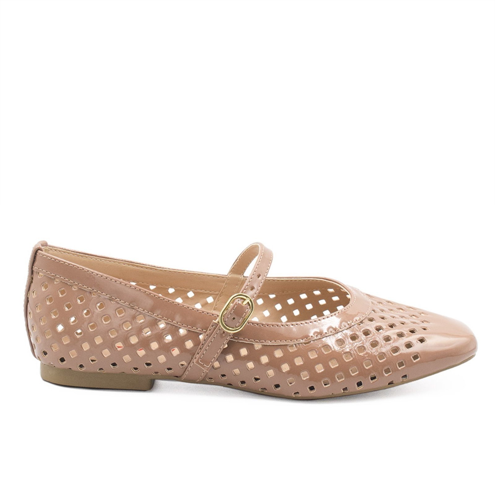 Sapatilha Zatta Lasercut Bico Quadrado Beatriz Nude