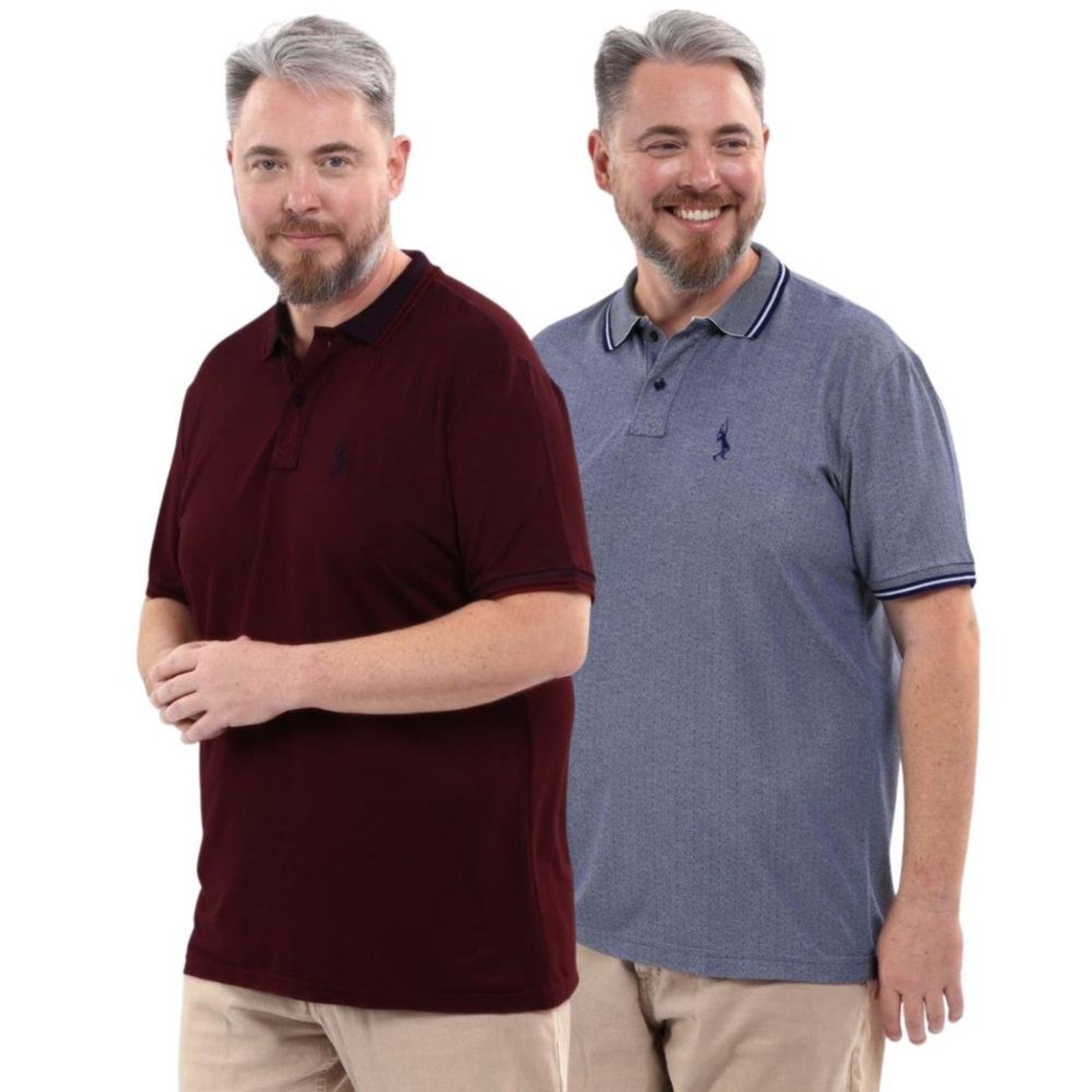 Kit 2 Camisa Polo Plus Size Tradicional Elegante Moderna