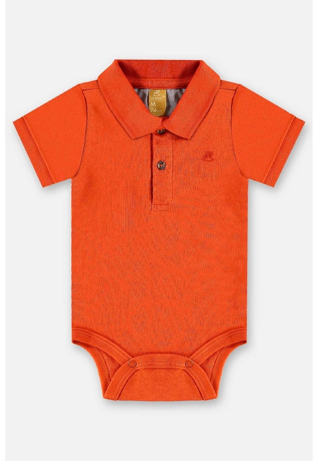 Infantil - Body Polo em Suedine Menino Up Baby Laranja