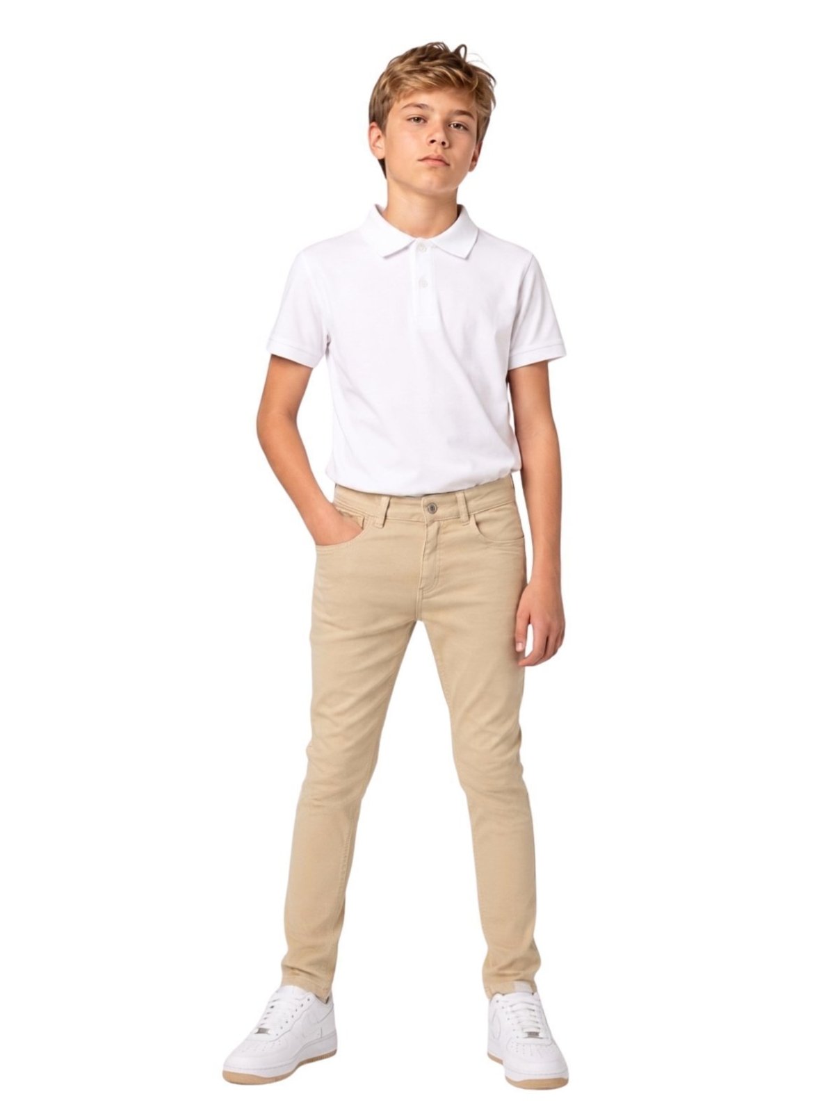 Infantil - Calça Sarja Crawling Skinny Juvenil Masculina Areia