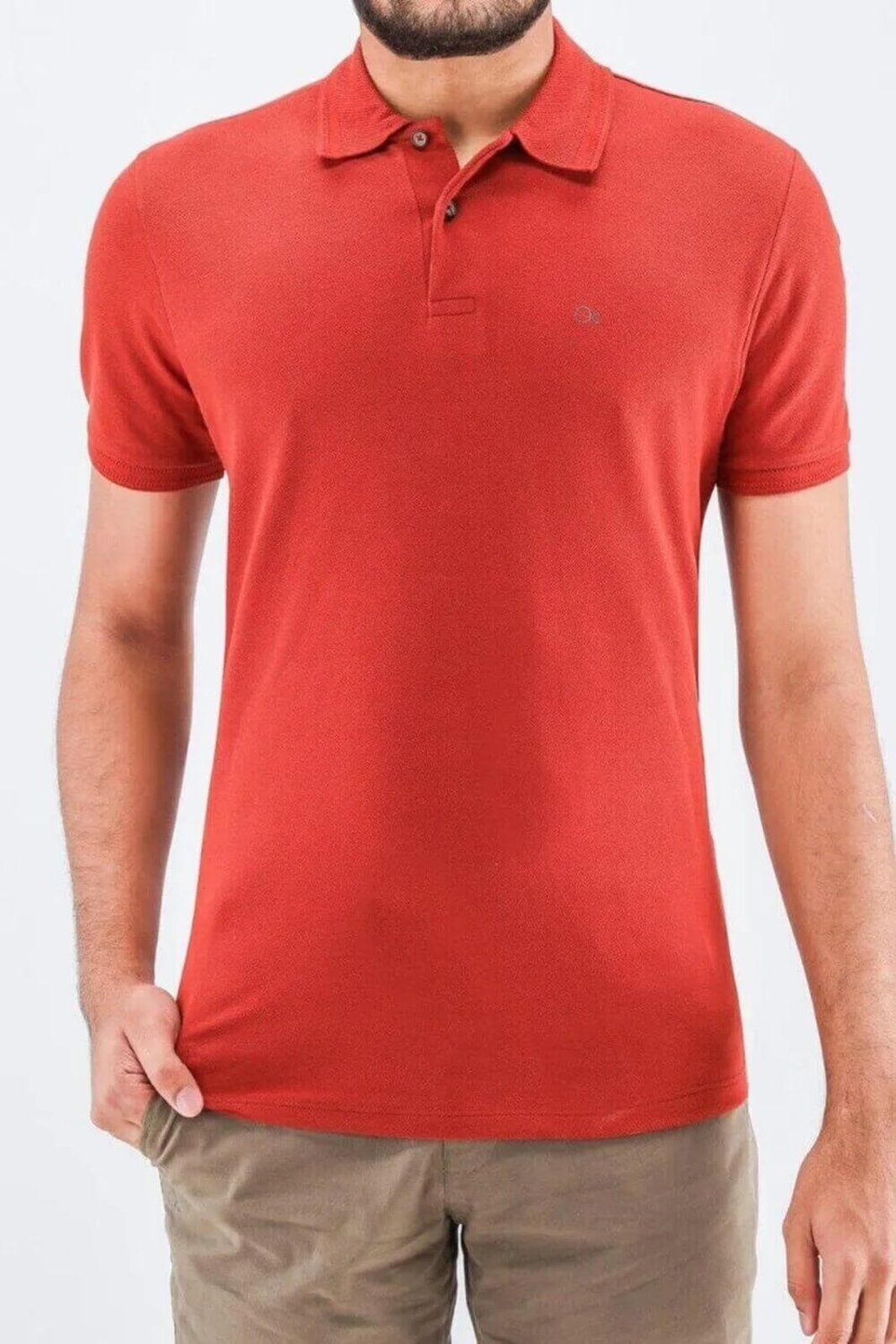 Camisa Polo Manga Curta Masculina 007510001 Slim Ogochi Terracota