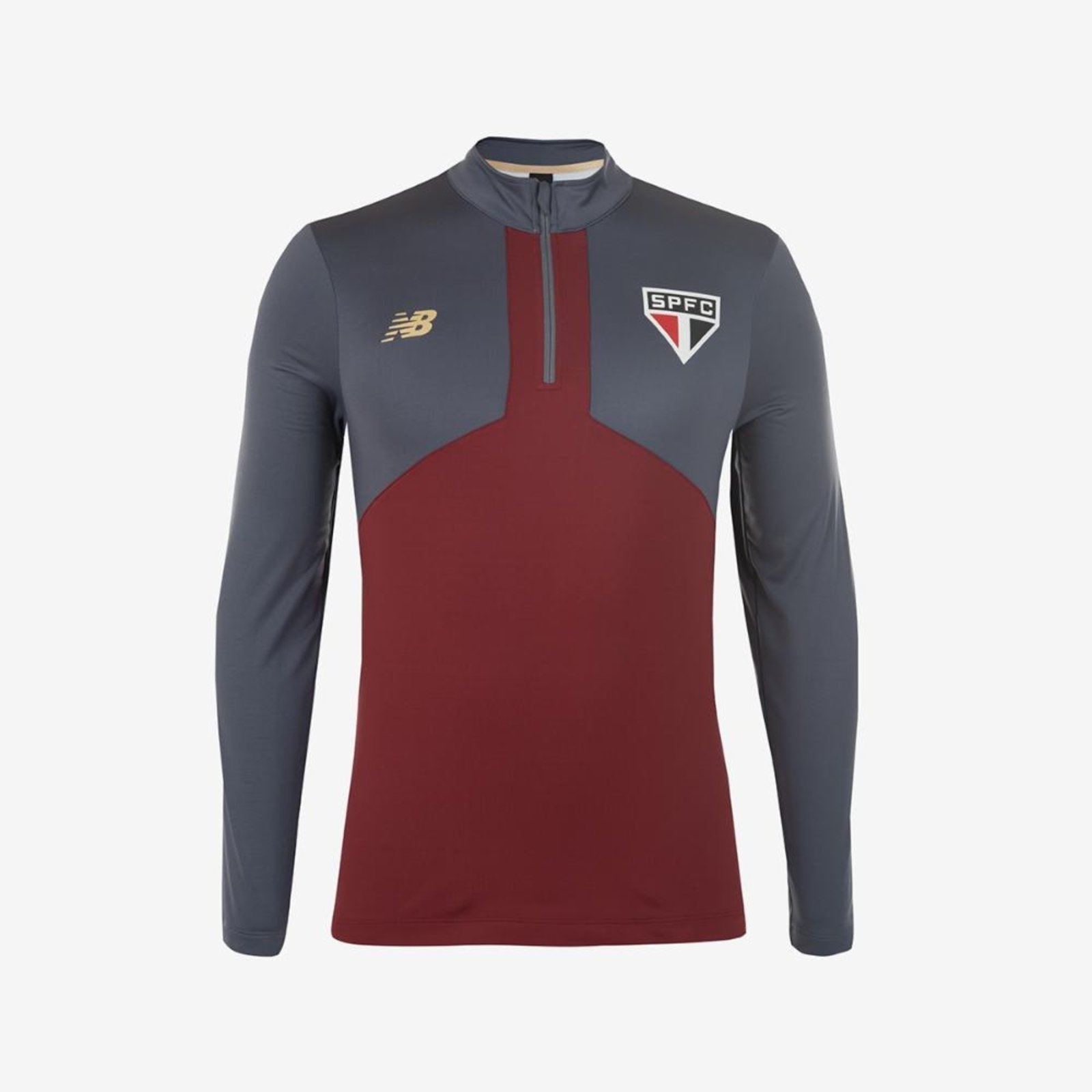 Blusa Manga Longa 1/2 Zíper Treino Spfc 2025 Masculina