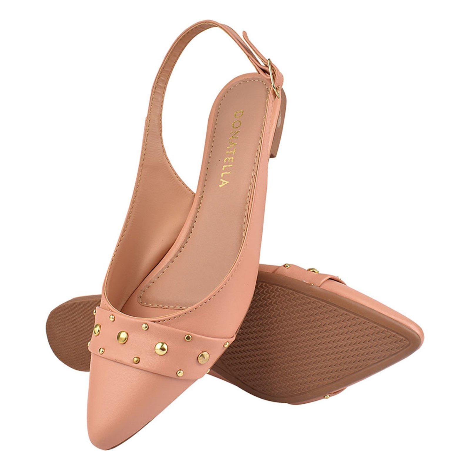 Vista 3 Sapatilha Feminina Bico Fino Mule Slingback CM Calçados Hotfix Donatella Shoes preto Donatella Shoes preto