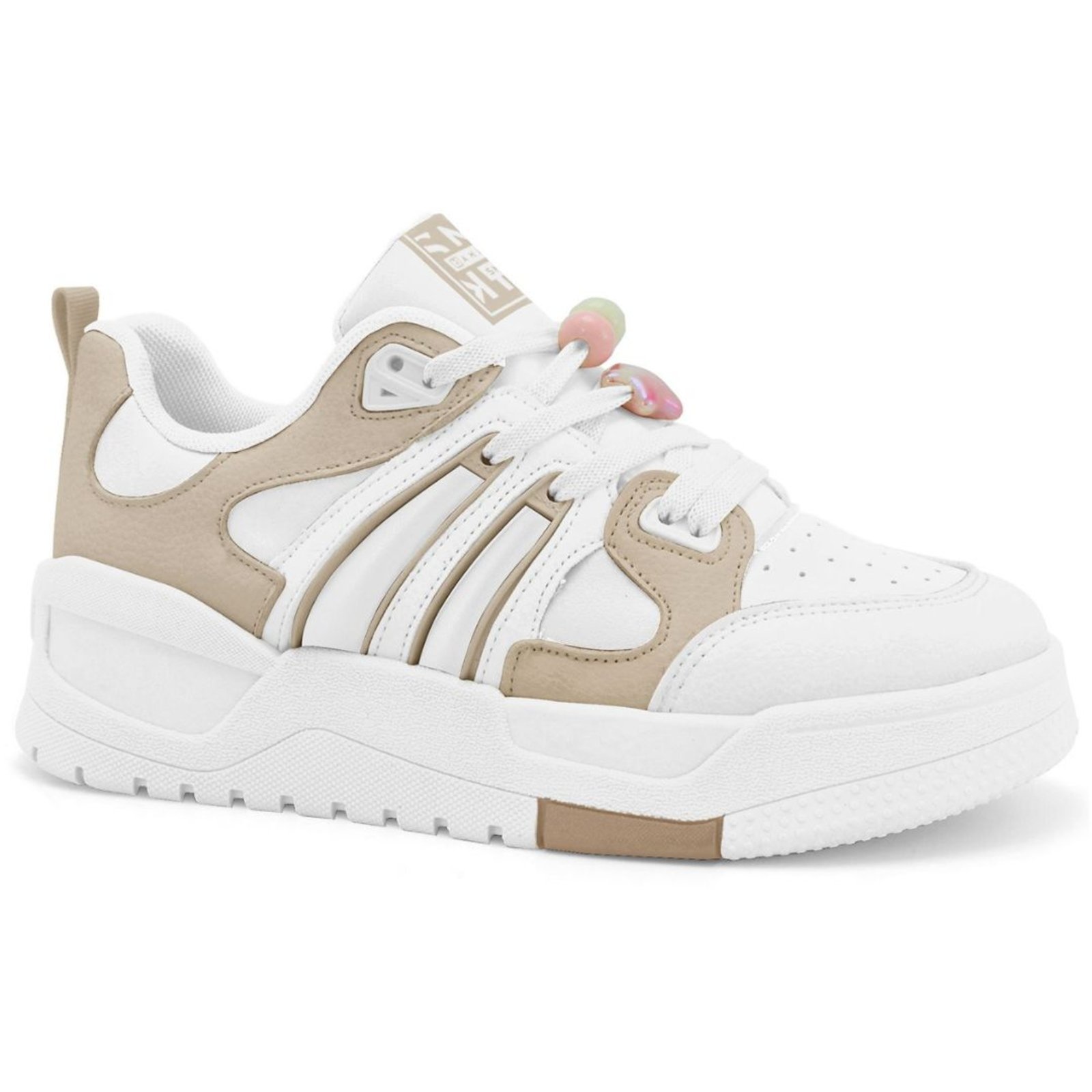 Tênis Feminino Casual Sola Alta Estilo Multicolor Ramarim 2684131 - Branco