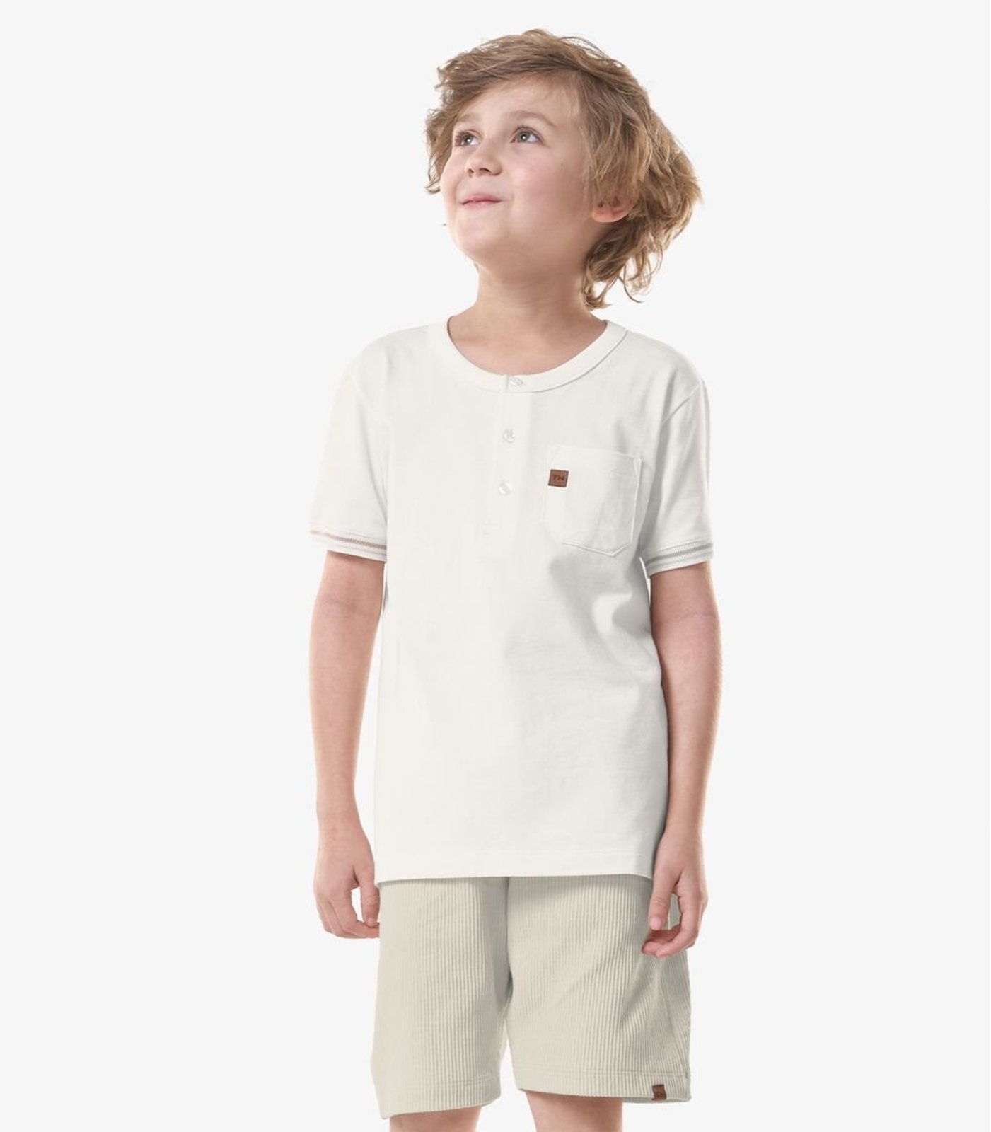 Infantil - Conjunto Camiseta Com Bermuda Trick Nick Bege
