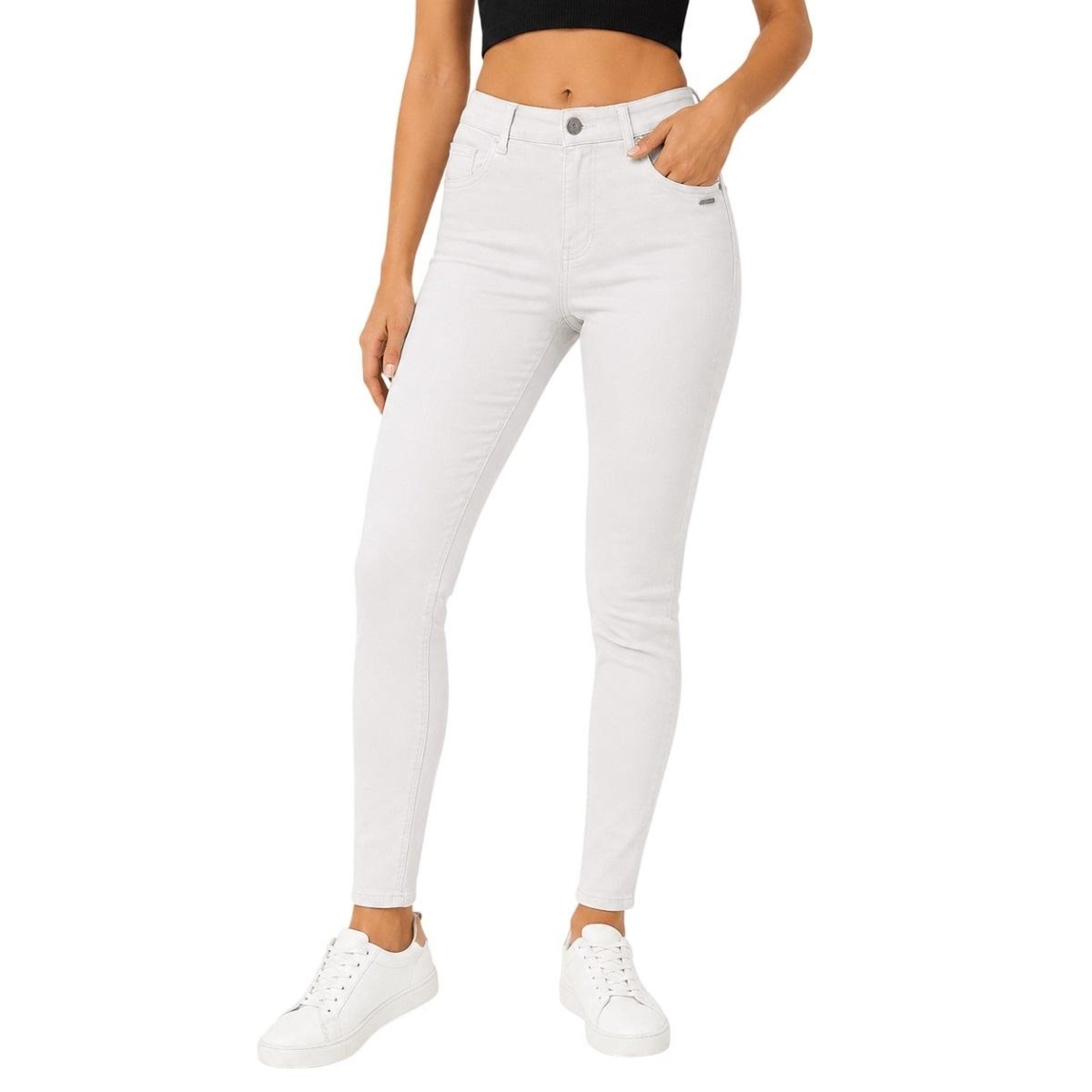 Calça Sarja Feminina Cós Alto Skinny Max Denim 6491MD Palha