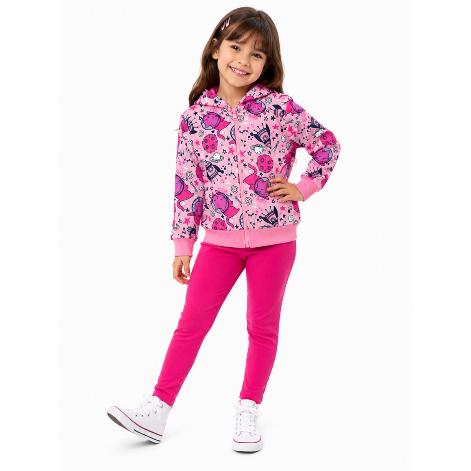 Infantil - Conjunto Menina de Inverno Gatinhos Espaciais Iaia