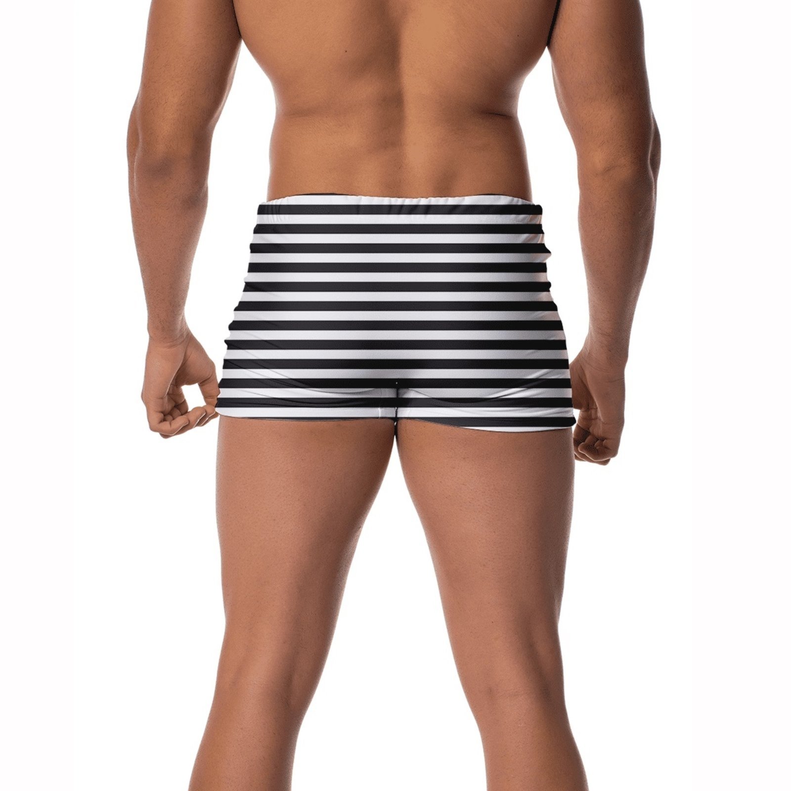 Vista 3 Sunga Masculina Boxer Uv50+ Forrada Com Cordão Ajustável Estampada Moda Praia Piscina Natação Surf Linhas e W2 STORE azul/azul marinho/branco/estampado/listra/listrado azul W2 STORE azul/azul marinho/branco/estampado/listra/listrado azul