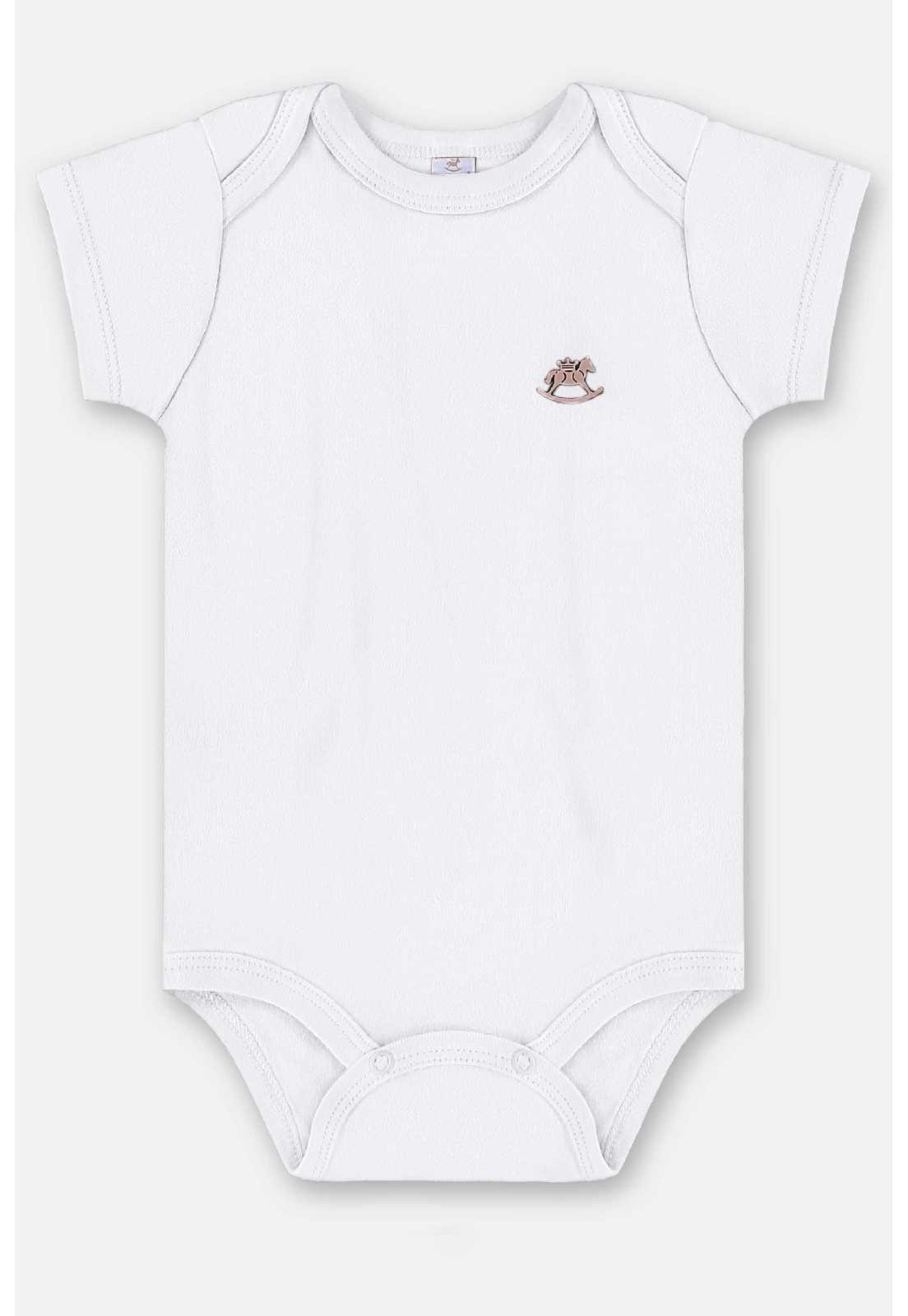 Infantil - Body Manga Curta Unissex em Suedine Up Baby Branco