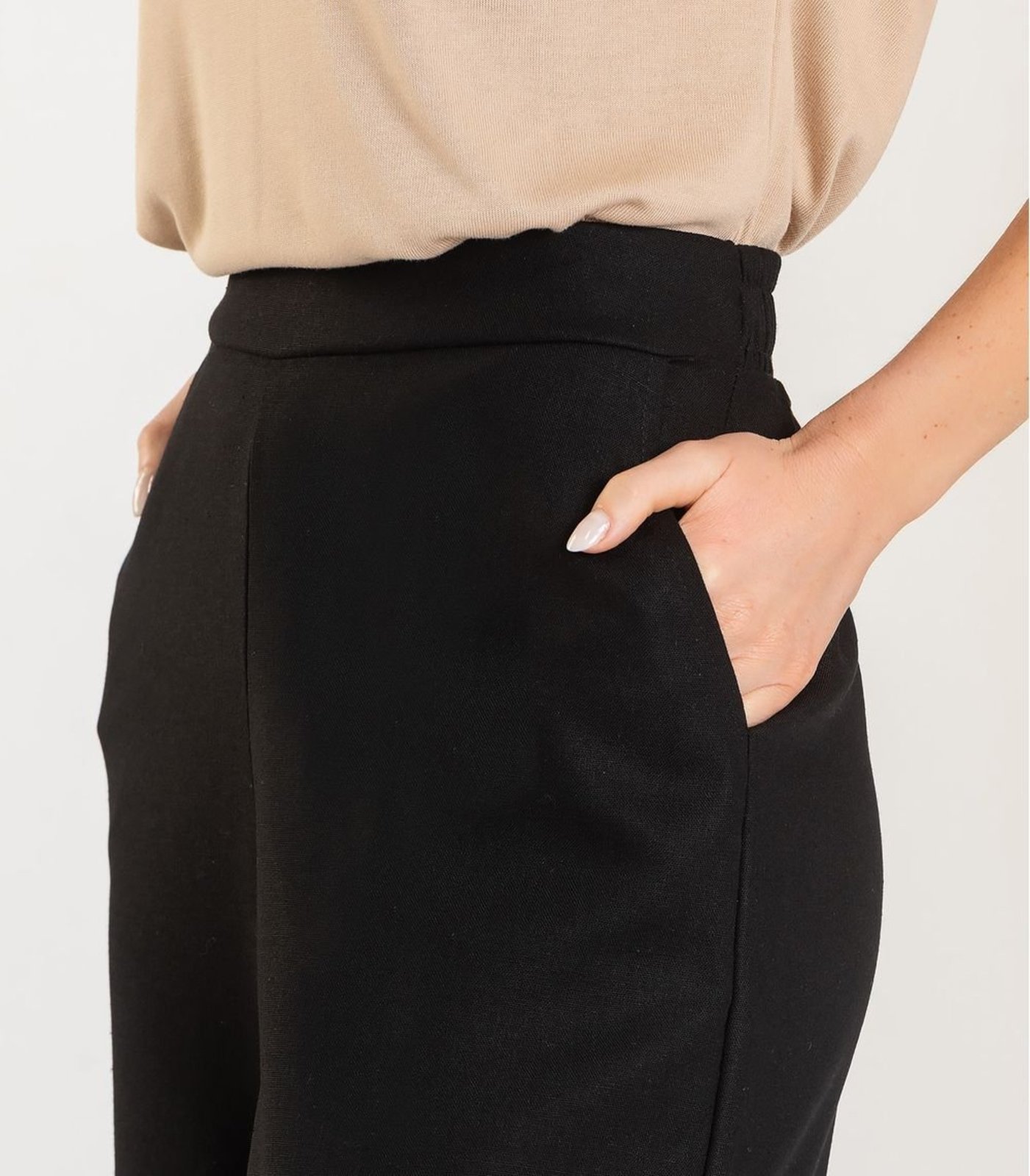 Vista 3 Calça Pantalona Feminina Dianna bege Dianna bege