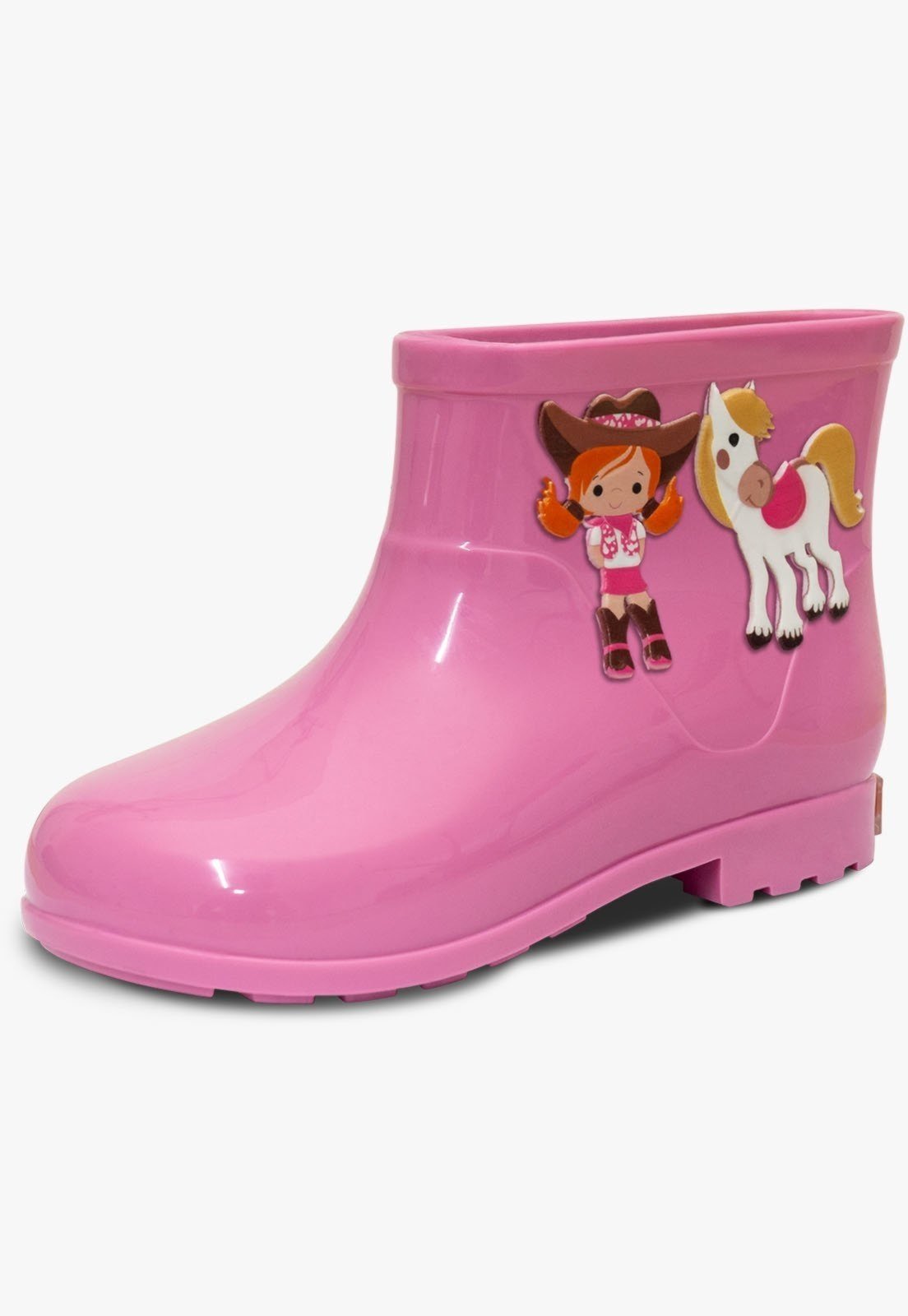 Vista 3 Infantil - Kit Bolsa e Bota Galocha Feminina Pópidi Menina Cowgirl rosa Pópidí rosa