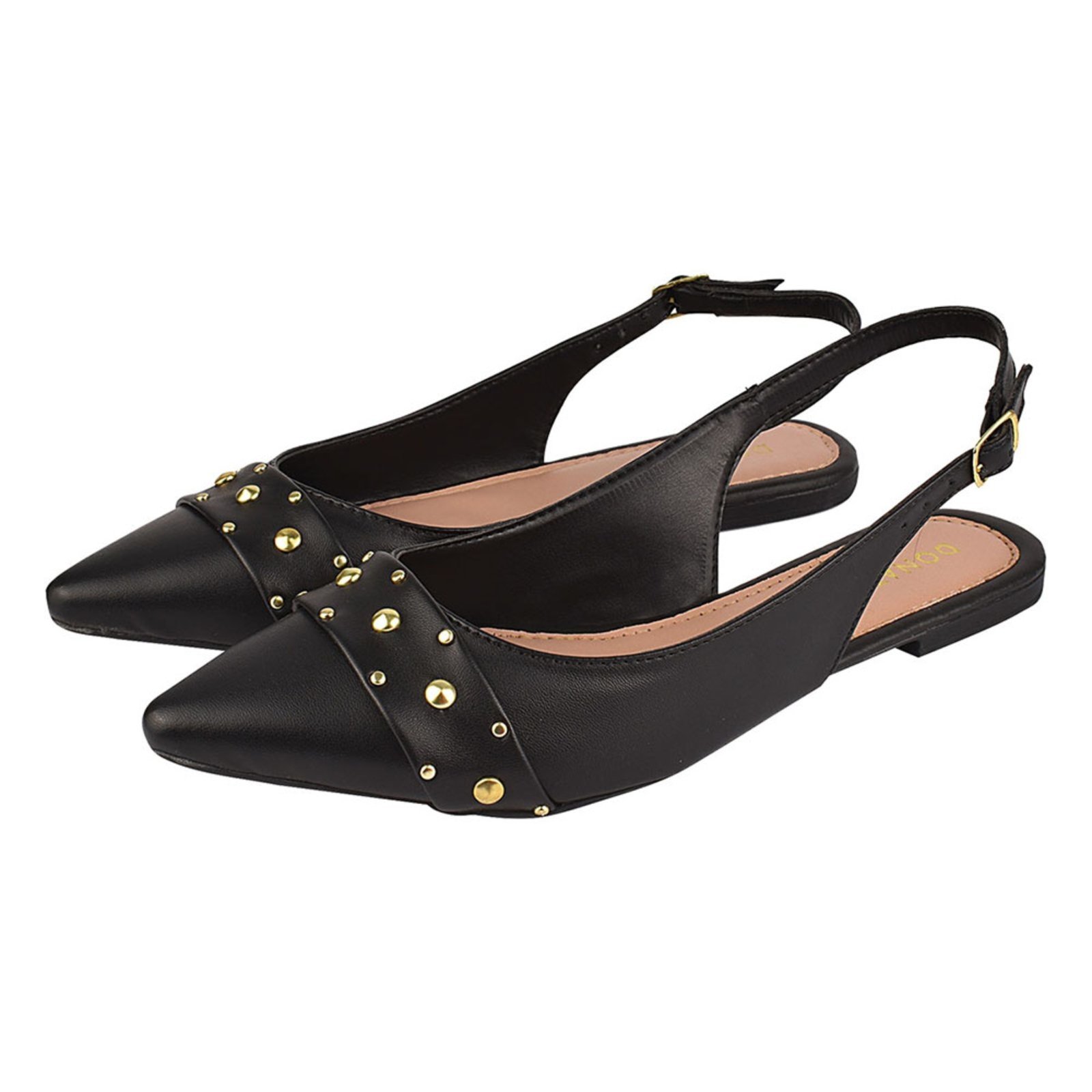 Sapatilha Feminina Bico Fino Mule Slingback CM Calçados Hotfix Preto