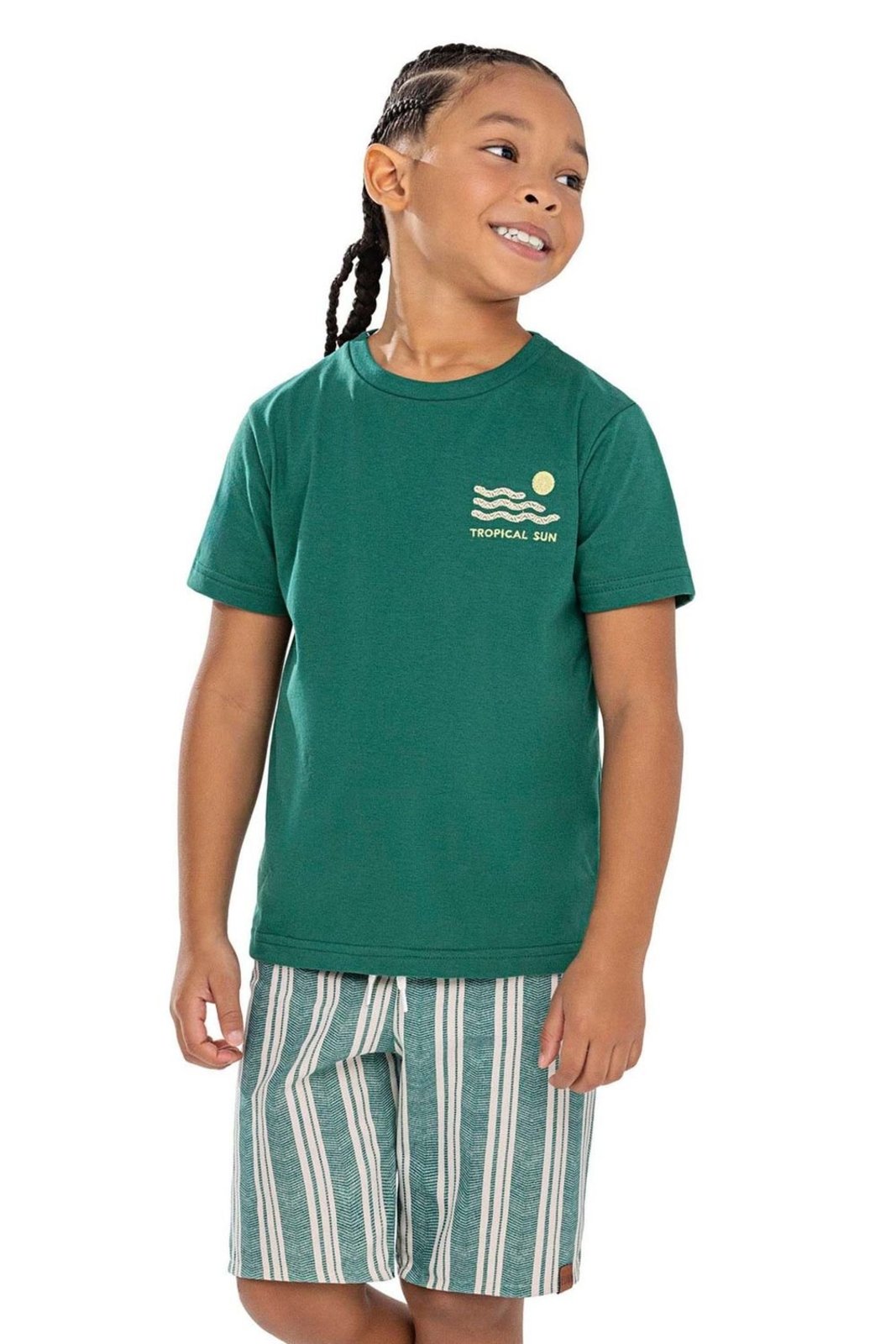 Infantil - Conjunto Menino Tropical Sun Elian Verde