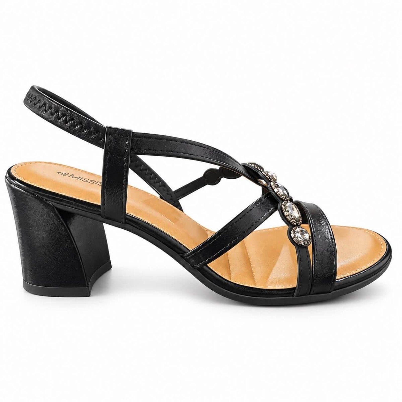 Sandália Salto Médio Feminina Mississipi J2721 Preto