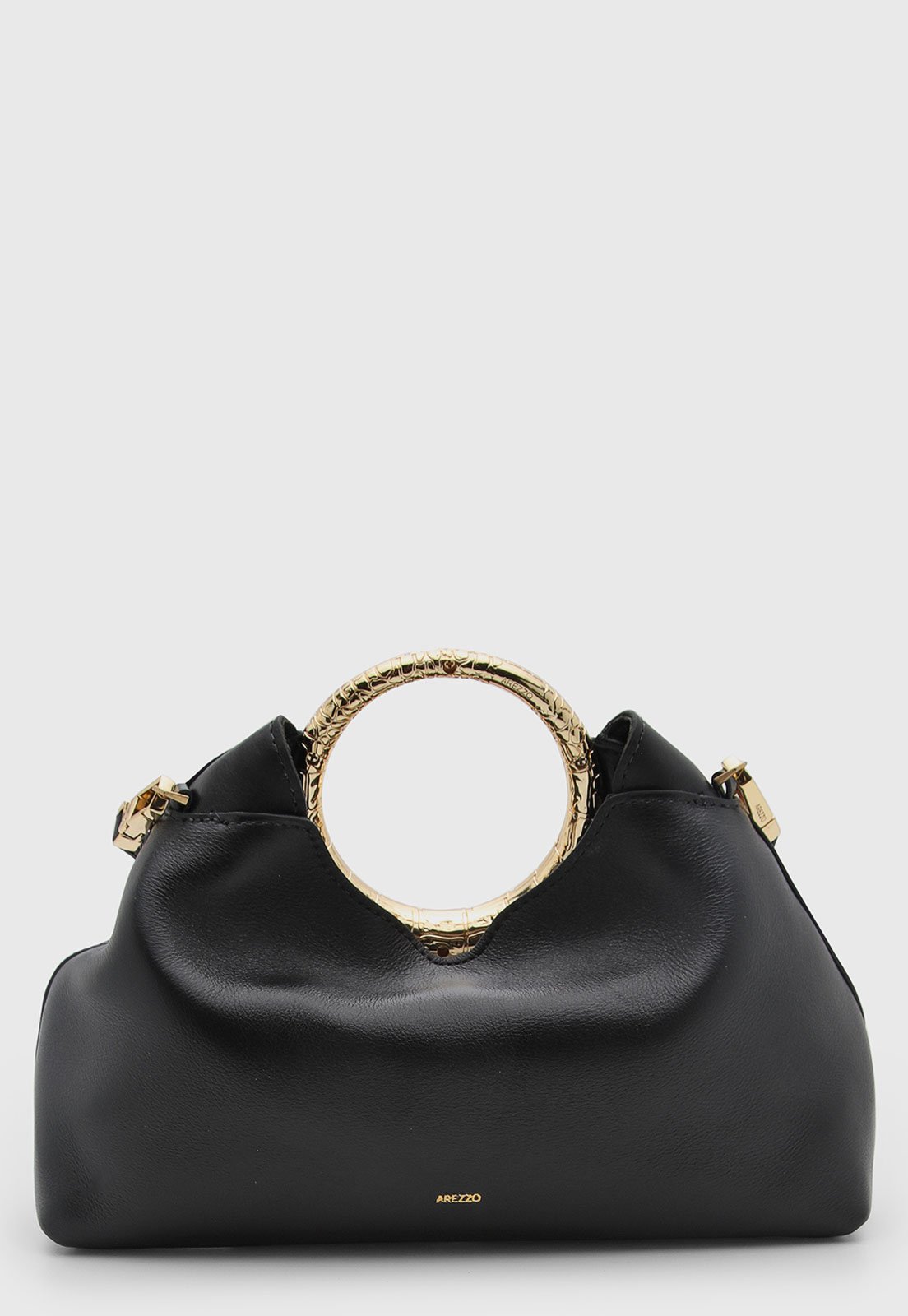 Bolsa Feminina Arezzo Alça Argola Couro PretA