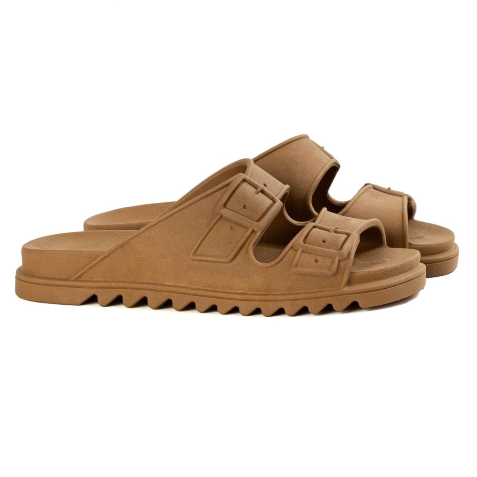 Chinelo Feminino Flat Anna Andrade Sandália Rasteira Casual Conforto Moda Tendência Caramelo