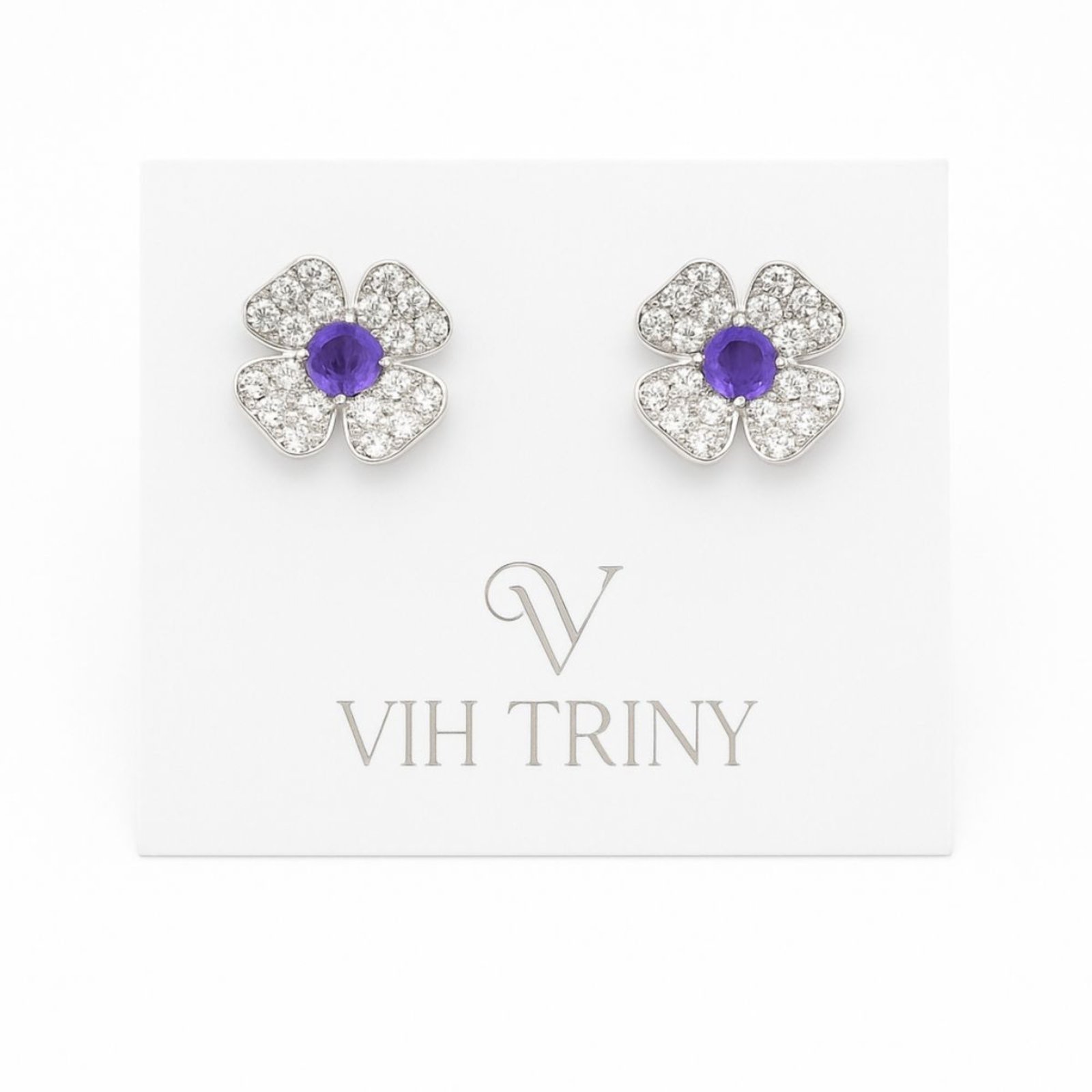 Vista 3 Brinco Vih Triny Feminino Margarida prata Vih Triny prata