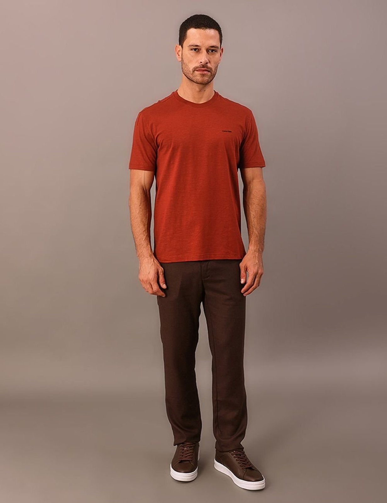 T-Shirt Manga Curta Flame - Ferrugem Calvin Klein Jeans