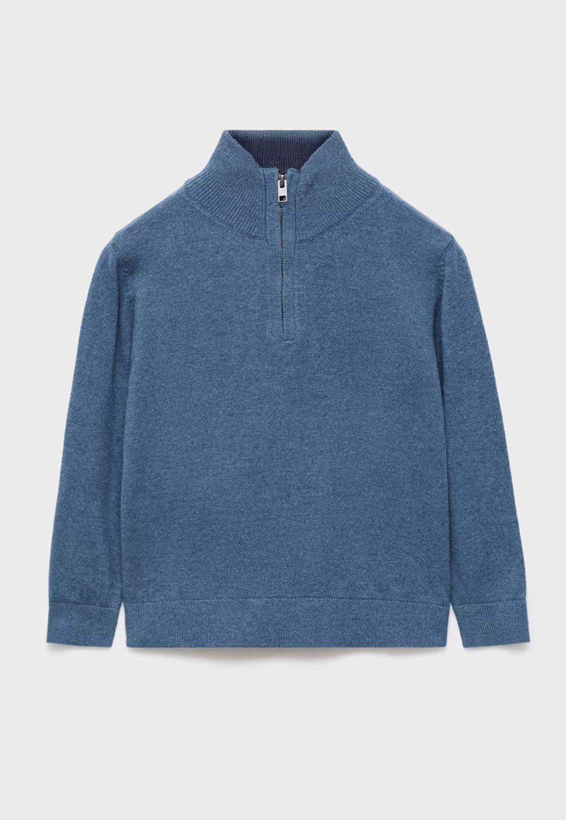 Infantil - Suéter MANGO Zíper Gola Alta Azul
