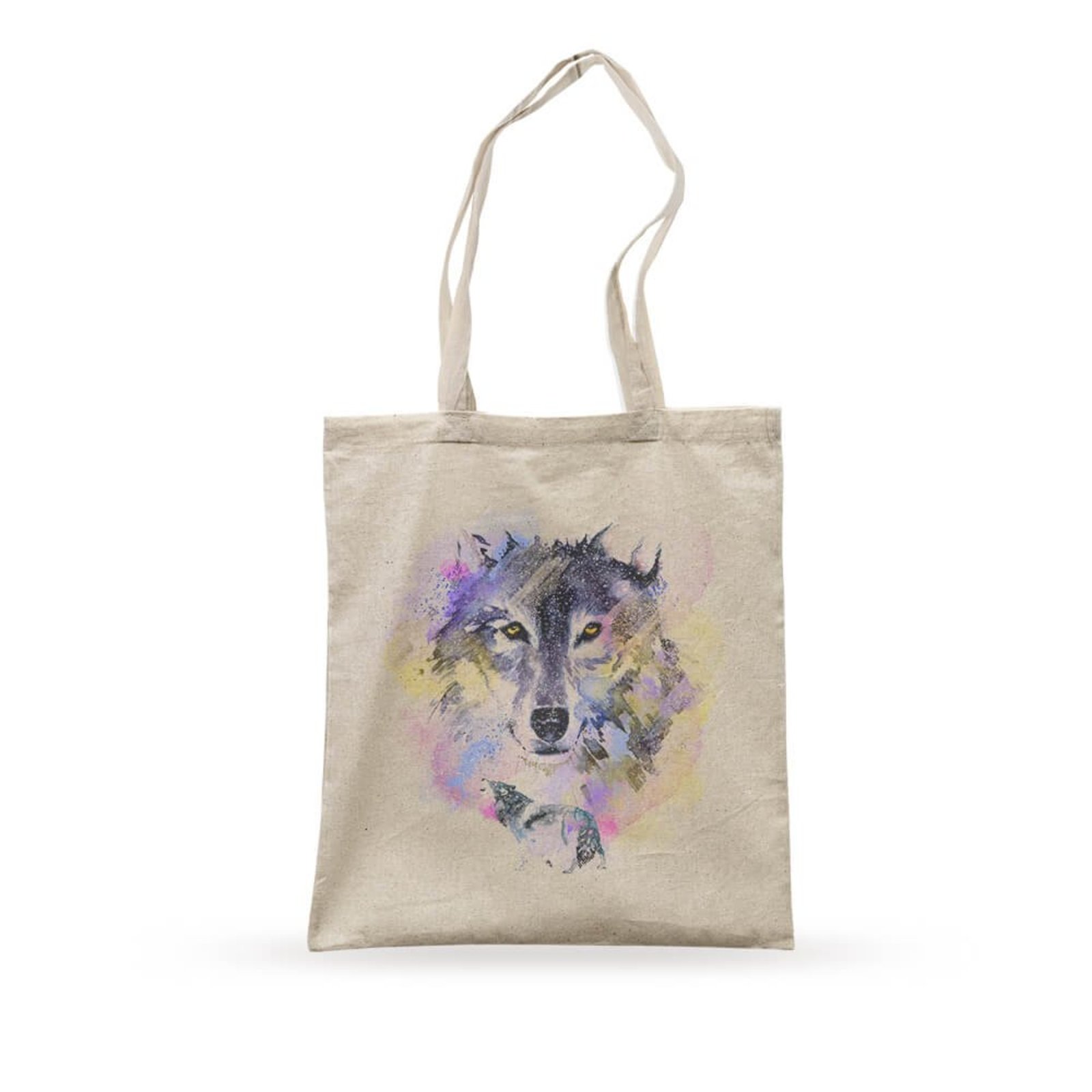 Ecobag Watercolor Wolf - Bege - Casual - Studio Geek
