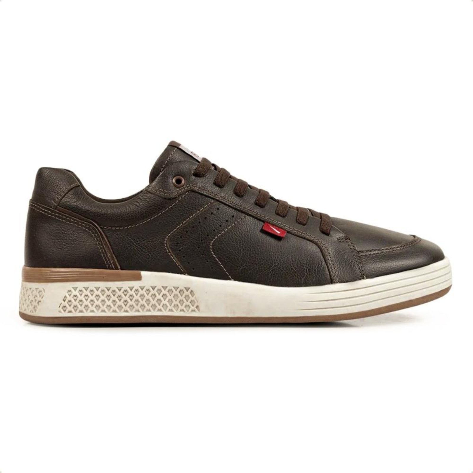 Sapatênis de Couro Ferracini Masculino Clint 8377-705 Marrom