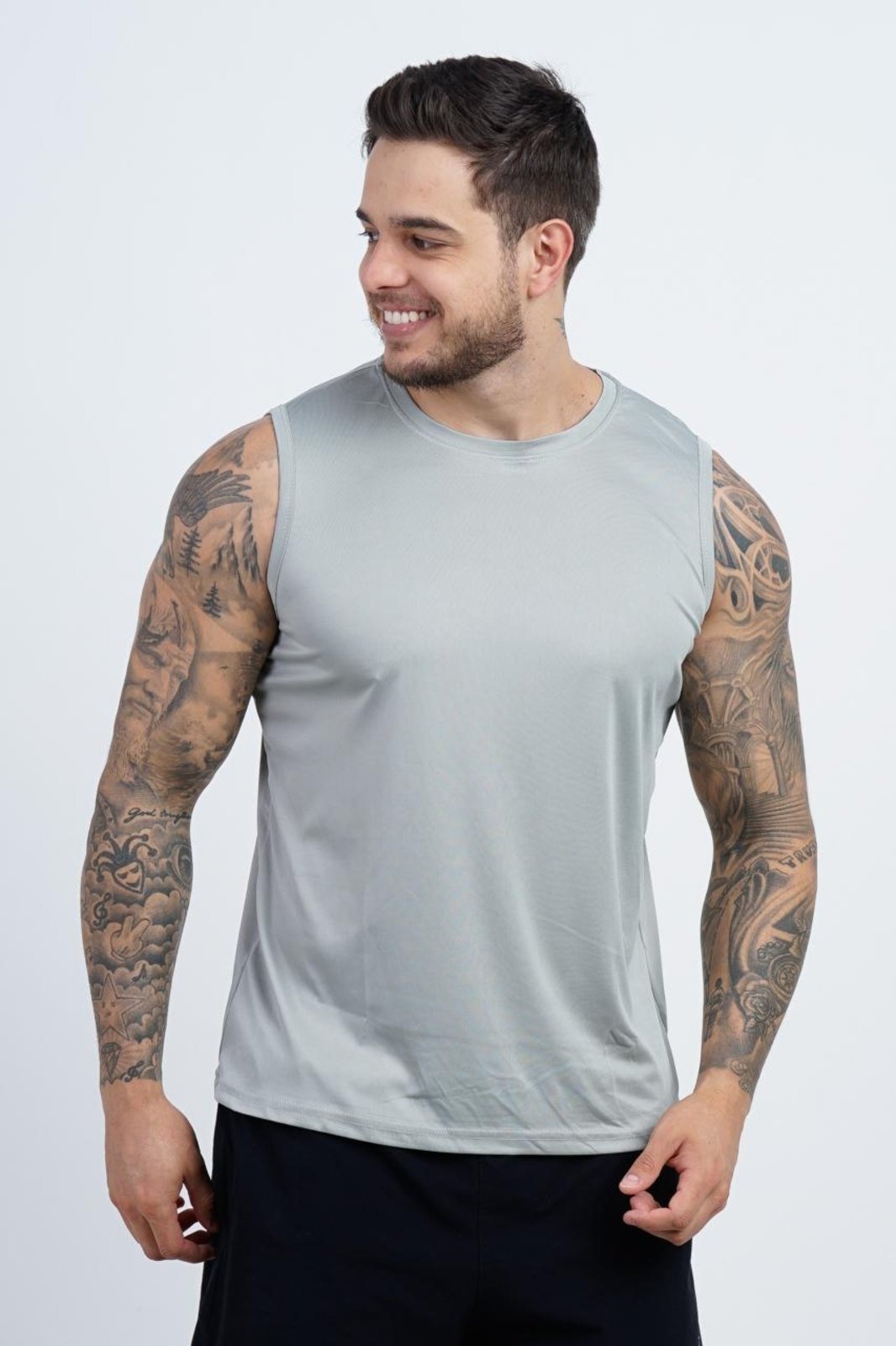 Vista 3 Regata SH Fashion Masculino Confortável Para Treino preto SH FASHION preto