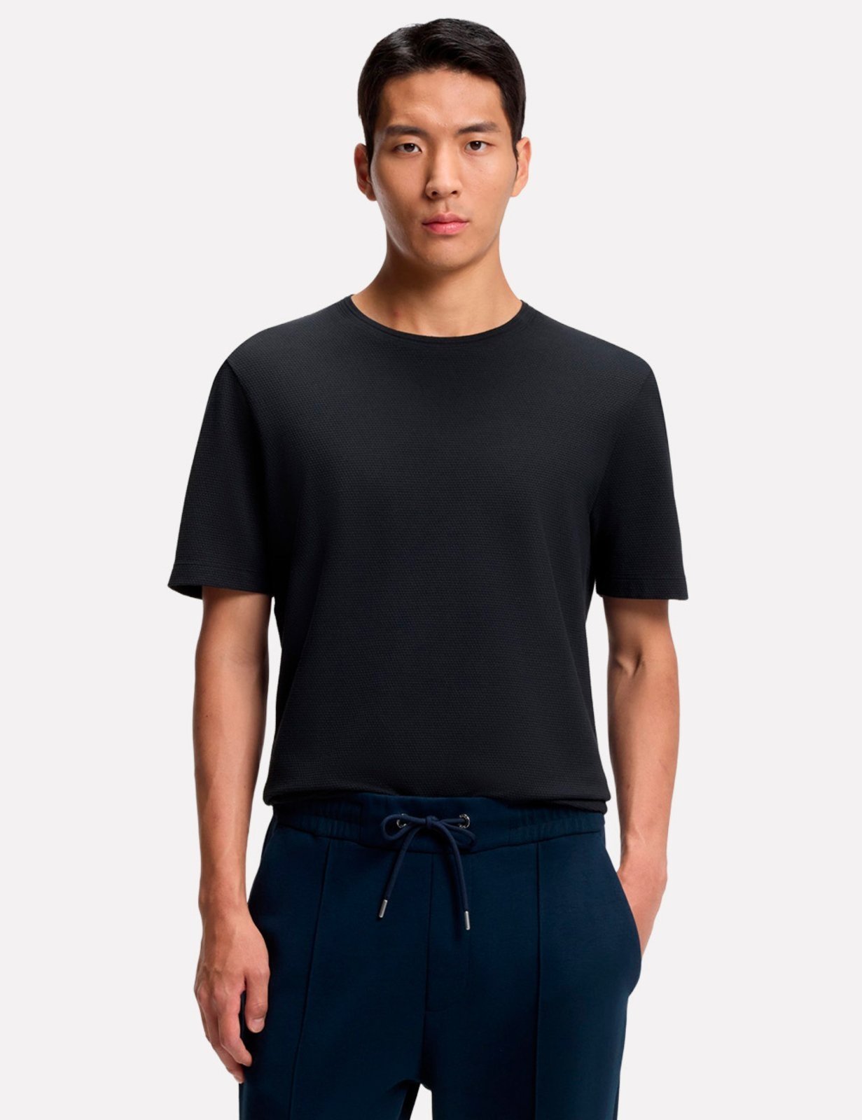 Camiseta Hugo Boss Masculina Regular Tiburt 240 Azul Marinho