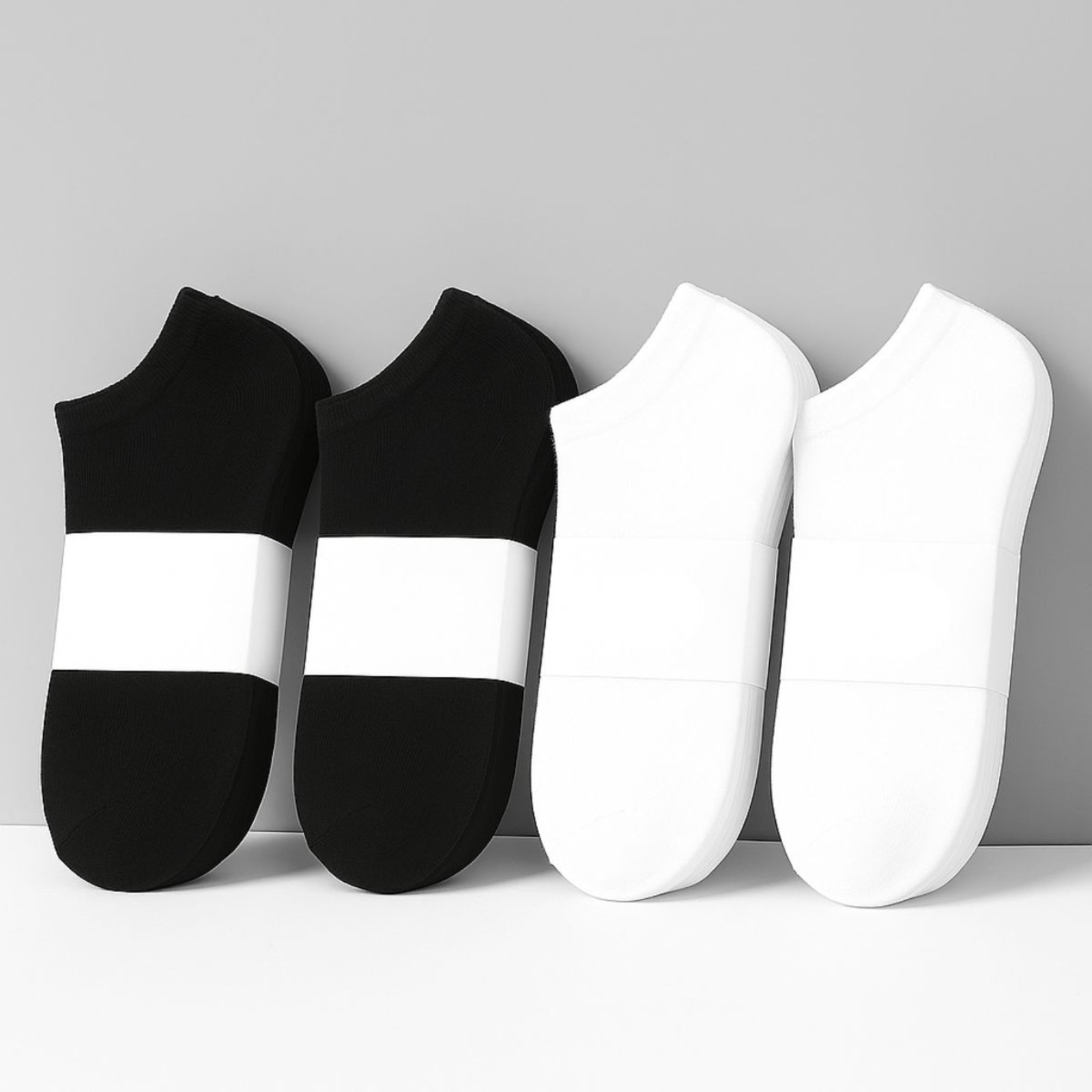 Vista 3 Kit 12 Pares Meias Vih Triny Soquete Branca e Preta Feminina branco Vih Triny branco