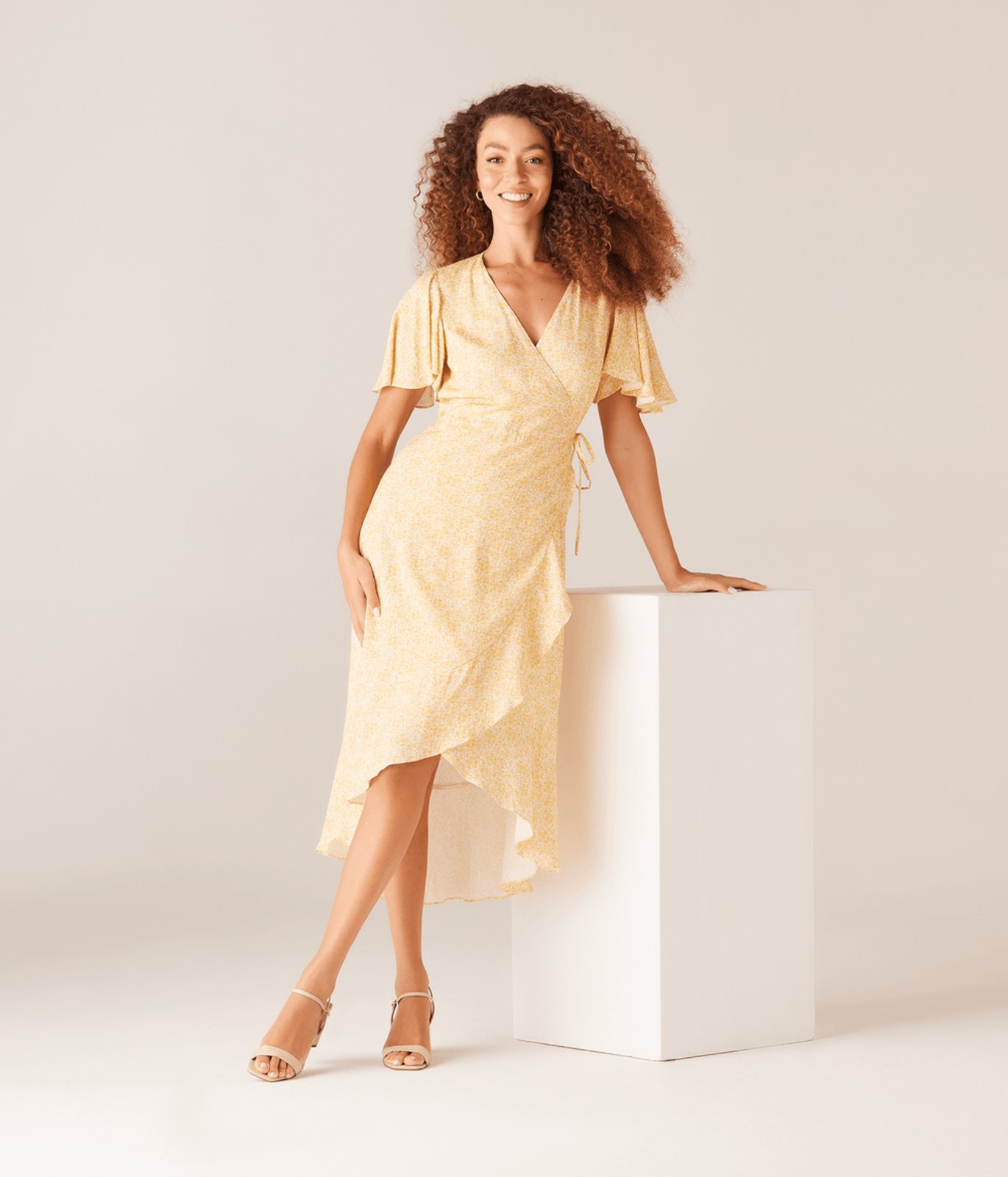 Vestido Transpassado Com Babado Flash Liberty Feminino Estampa