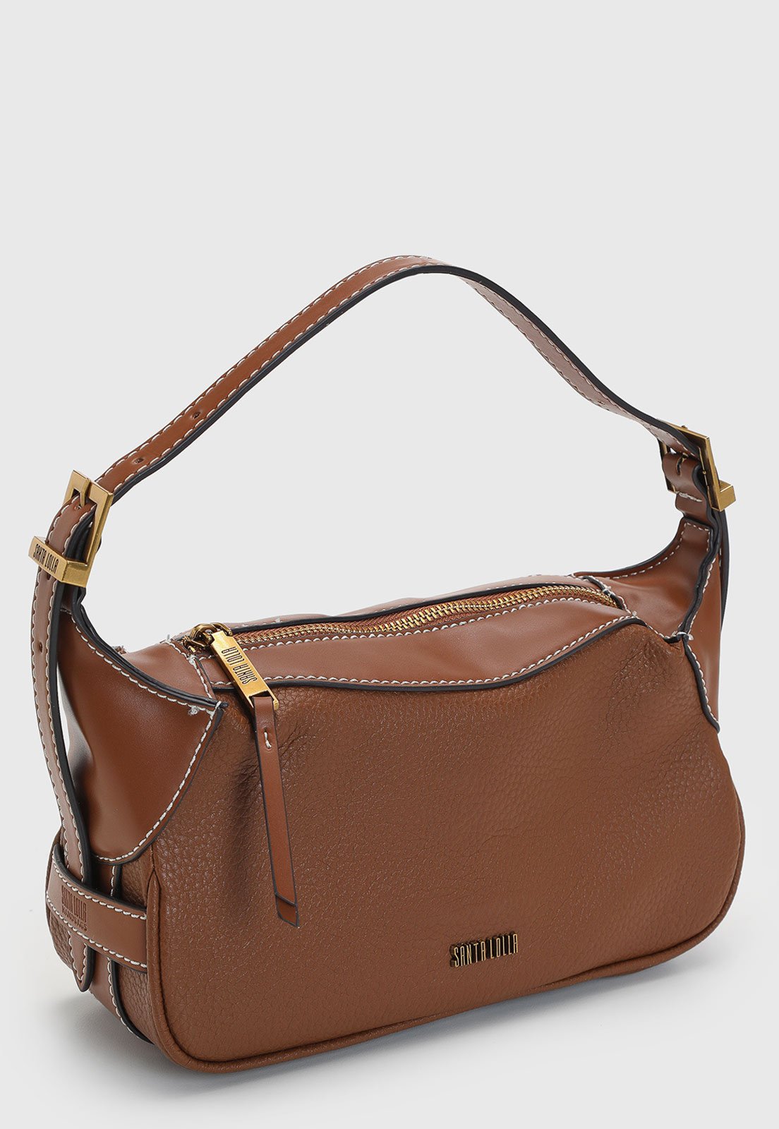 Vista 3 Bolsa Feminina Santa Lolla Média caramelo Santa Lolla caramelo