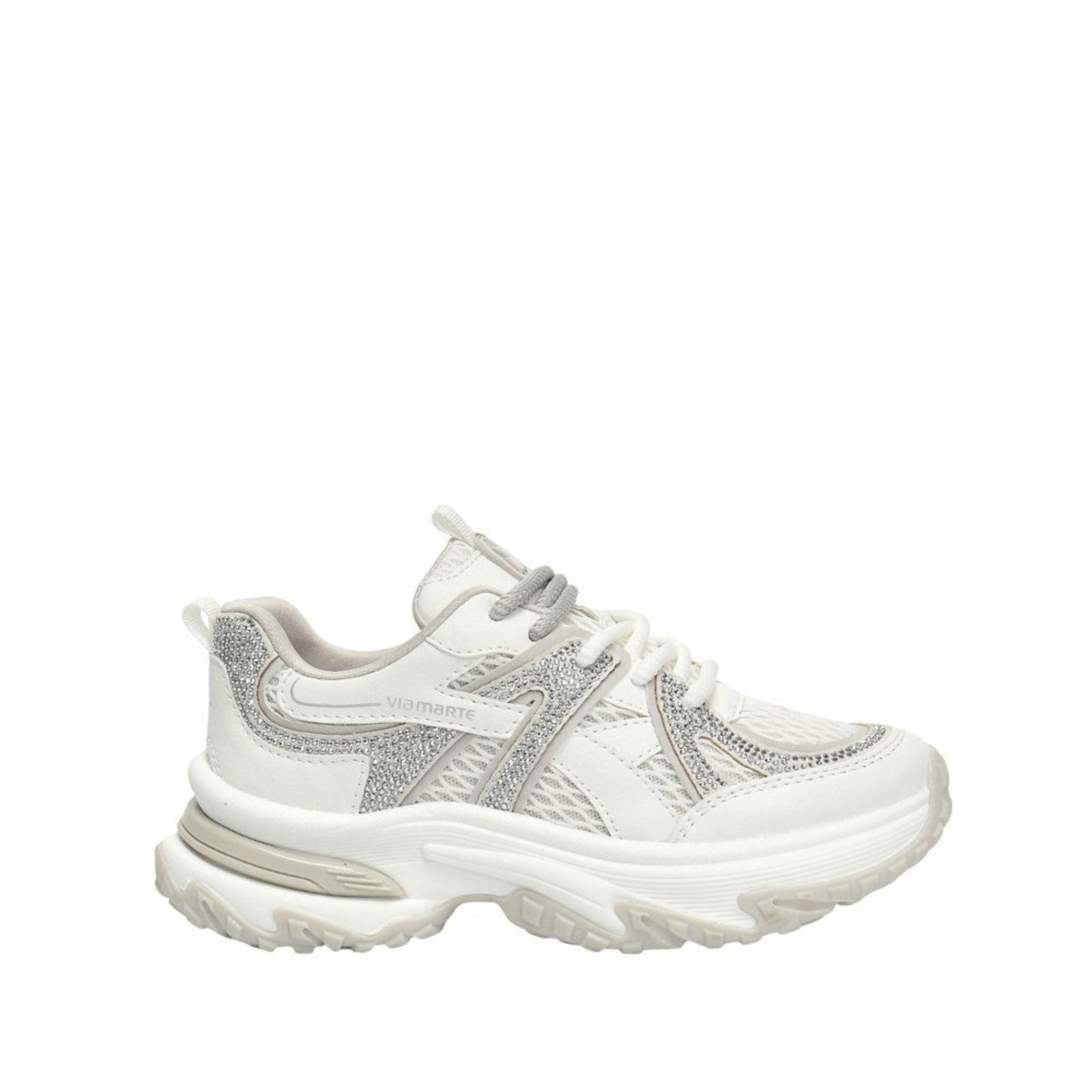 Tenis Via Marte Chunky Branco Cinza e Off White Via Marte Off-white