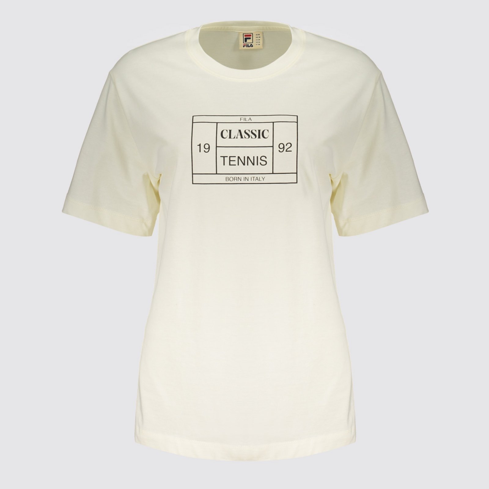 Vista 2 Camiseta Fila Over Classic Tennis Feminina Off White branco white Fila branco white