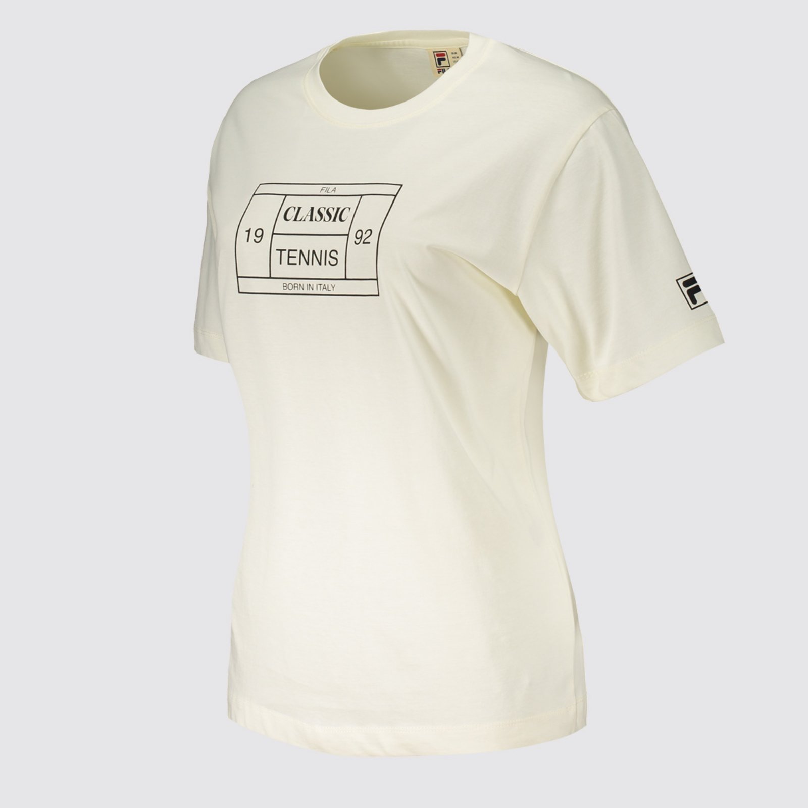 Vista 3 Camiseta Fila Over Classic Tennis Feminina Off White branco white Fila branco white