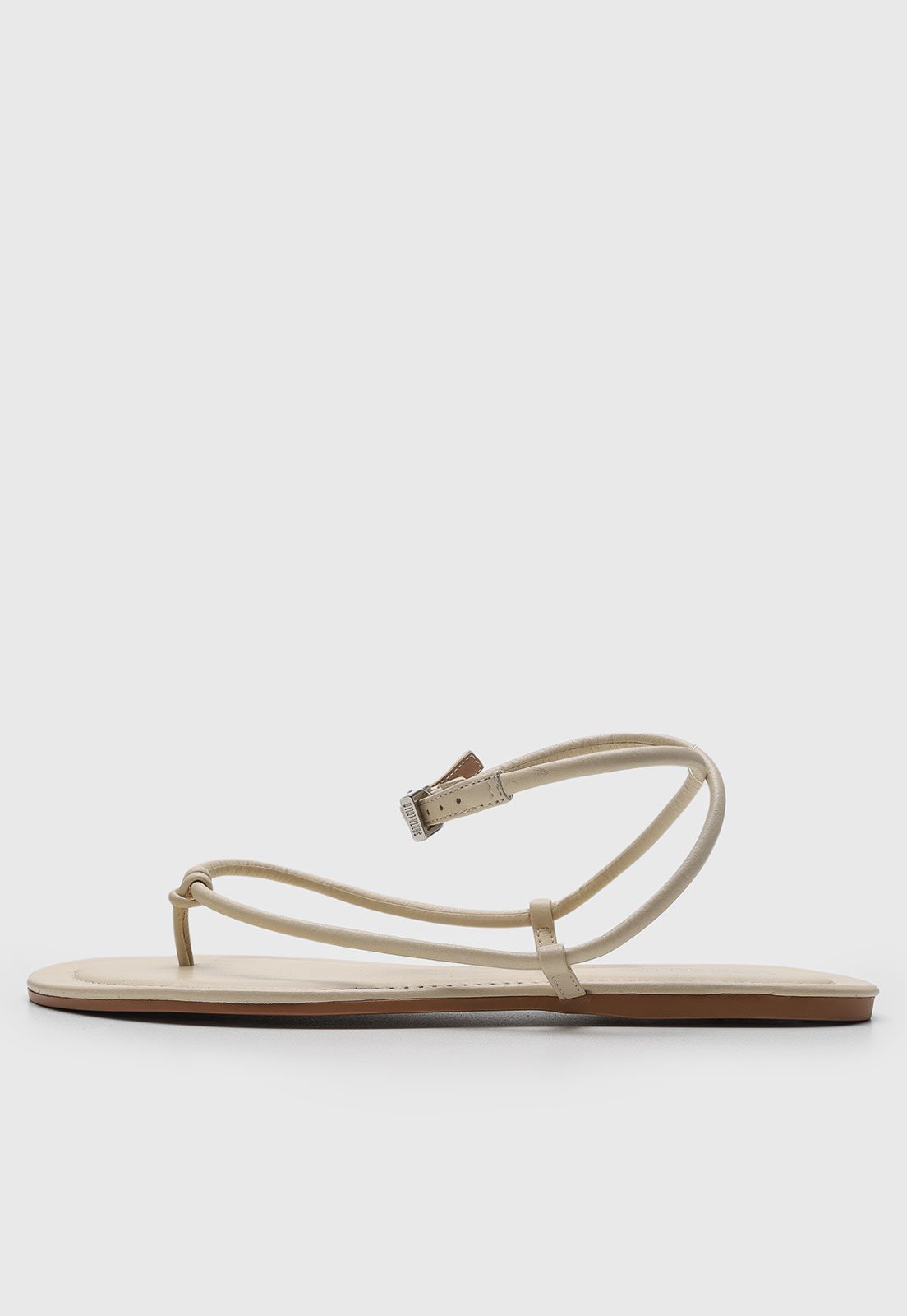 Rasteira Feminina Santa Lolla Tiras e Fivela Off-White