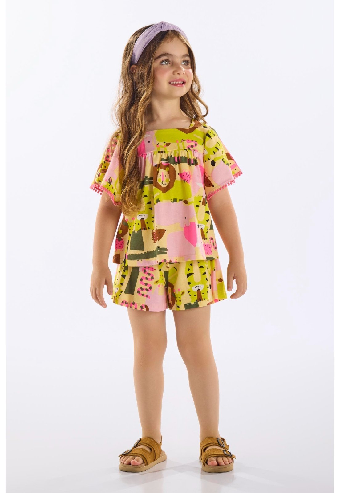 Infantil – Conjunto com Bata e Short Up Baby Amarelo