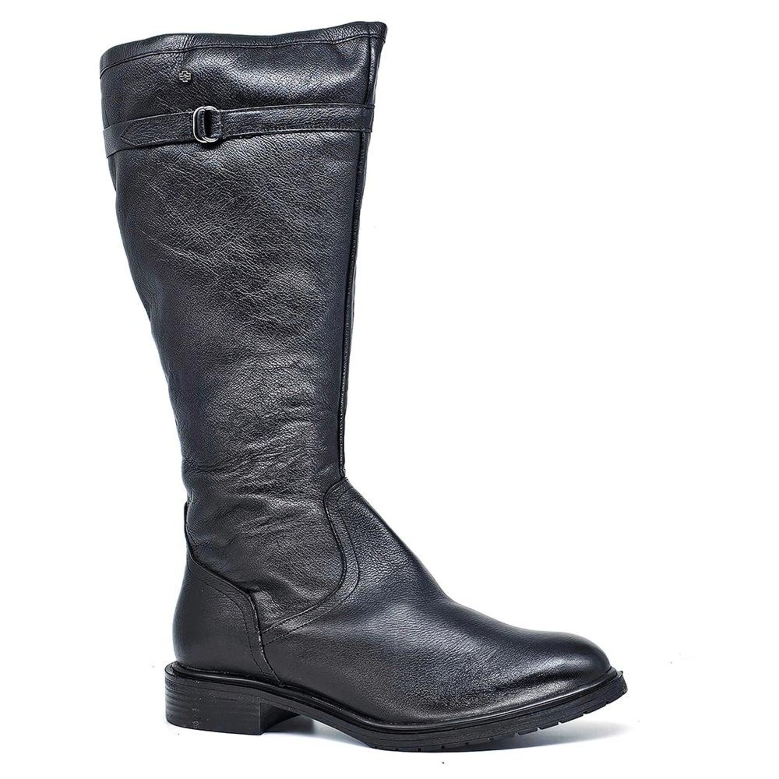 Bota Feminina DIA030 Couro Preto Incolor