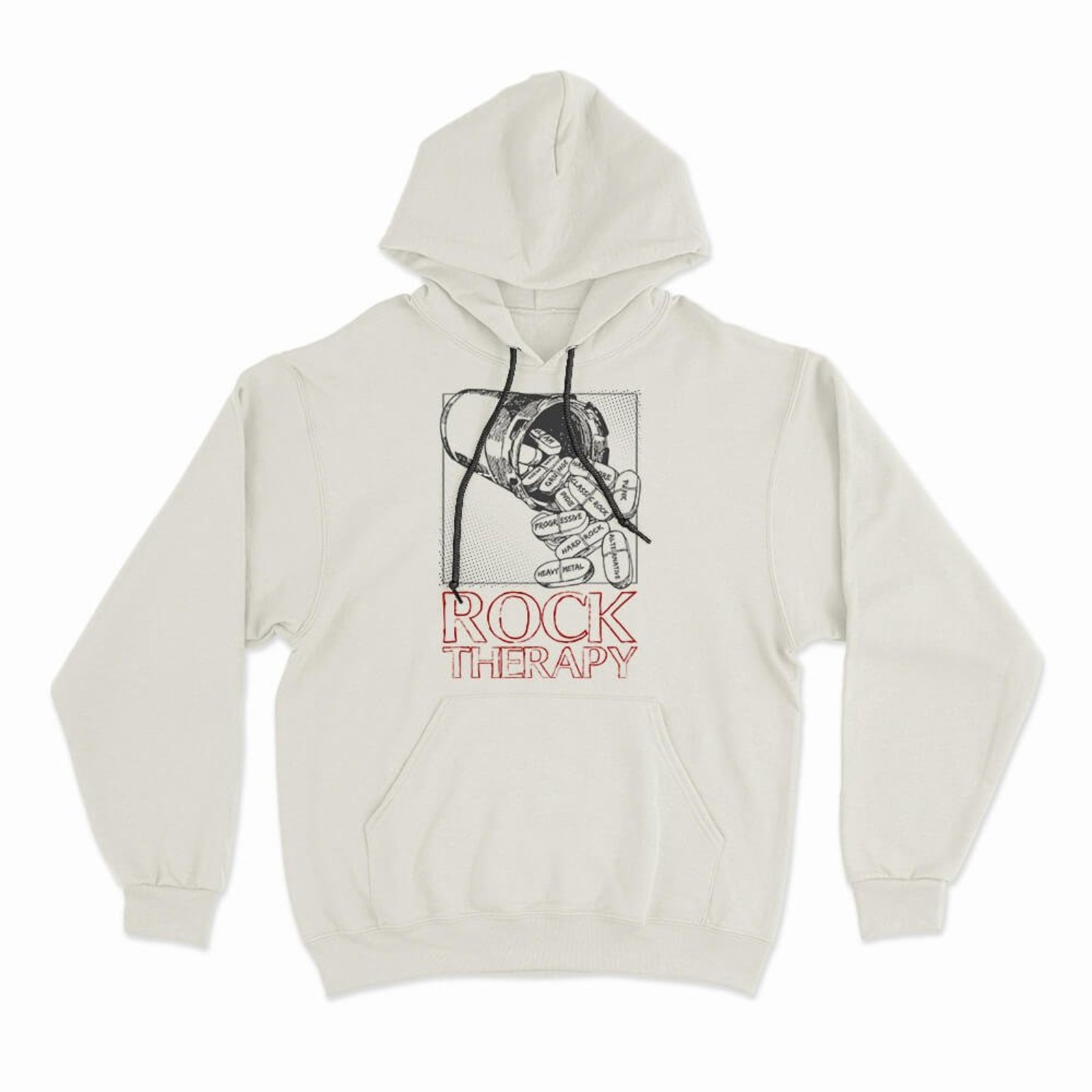 Moletom Com Capuz Rock Therapy - Off White - Casual - Studio Geek