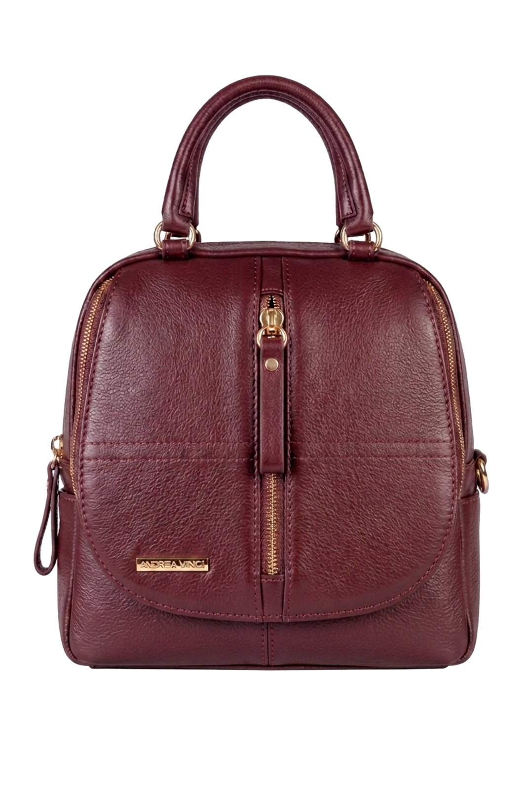 Bolsa Andrea Vinci mochila de couro liso 3 em 1 Marina – Marsala