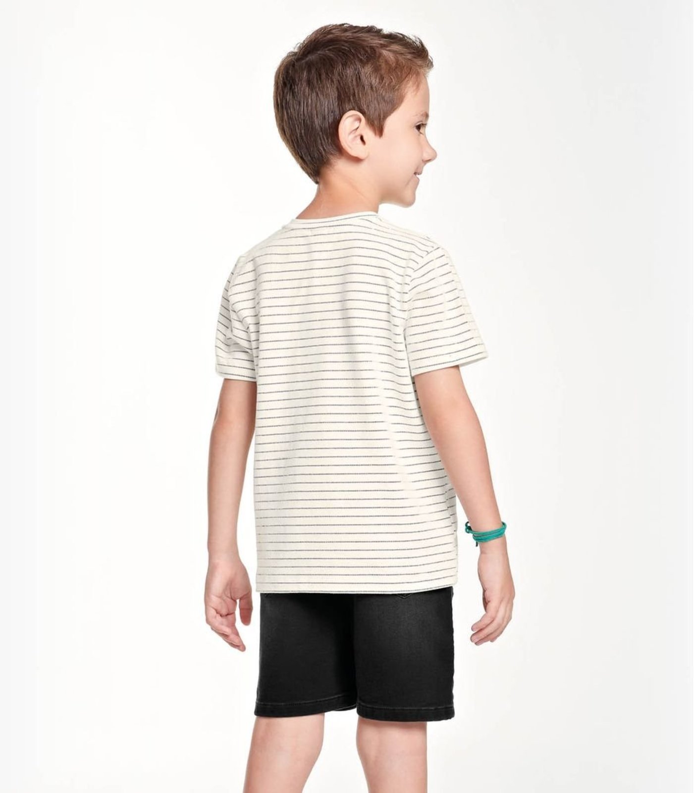 Vista 3 Infantil - Bermuda Jeans Menino Trick Nick TRICK NICK JEANS preto TRICK NICK JEANS preto