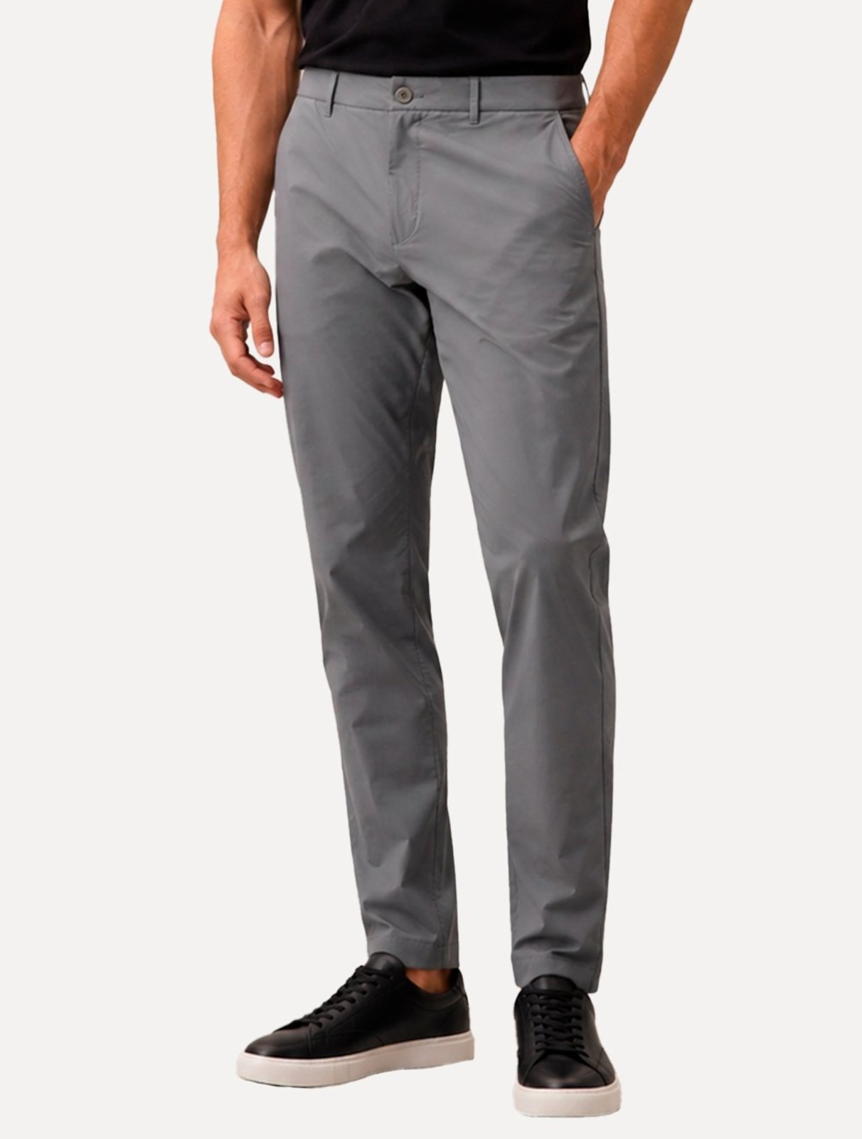 Calça Calvin Klein Masculina Alfaiataria Chino Chumbo