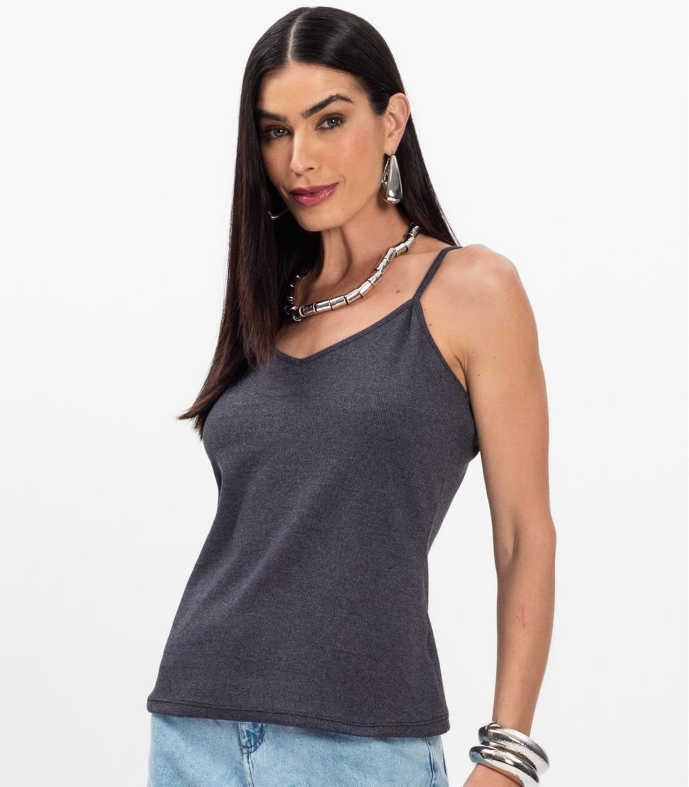 Vista 3 Blusa de Alça Infinita Cor preto INFINITA COR preto