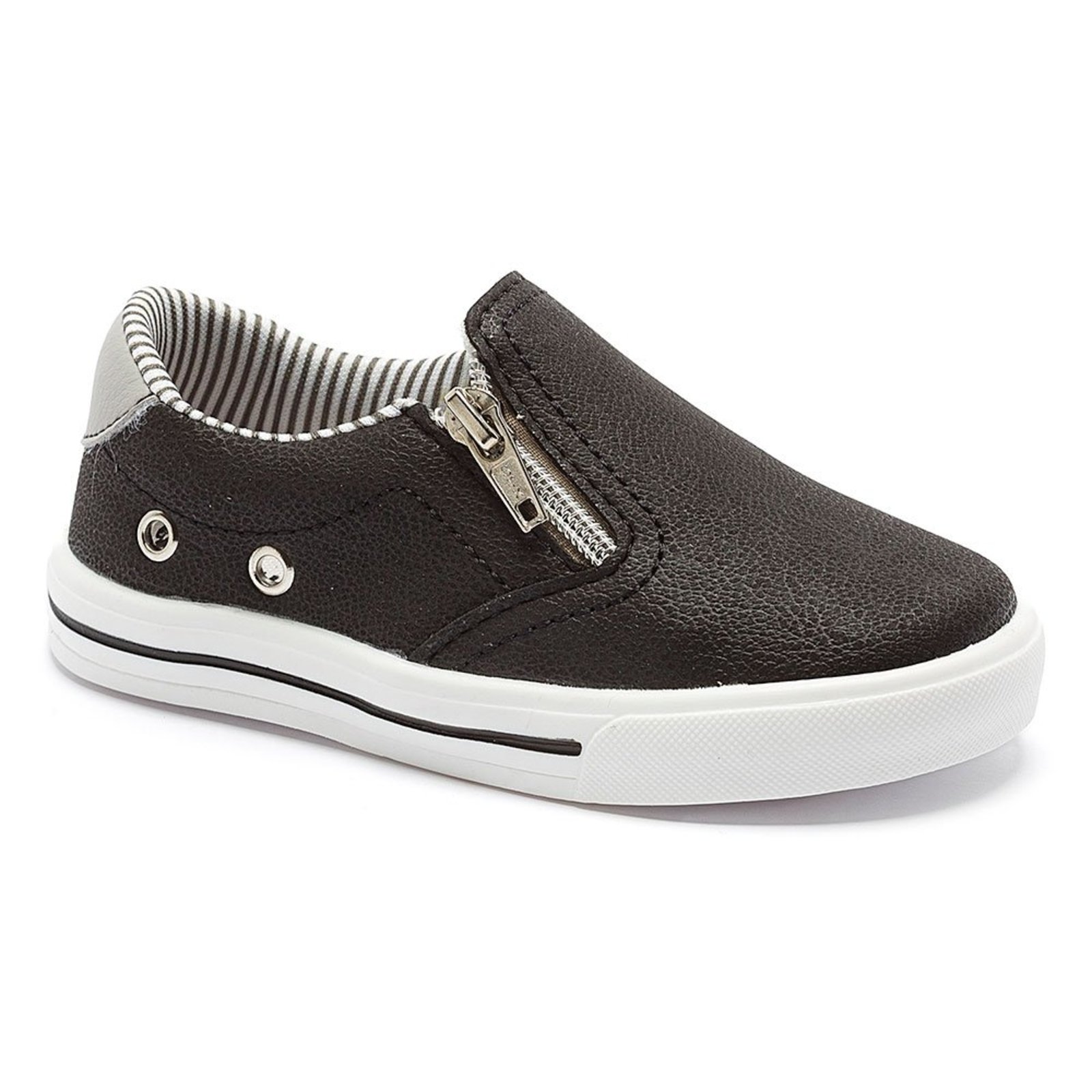 Infantil - Tênis Menino Slip on Iate Zíper Eslástico Pequito