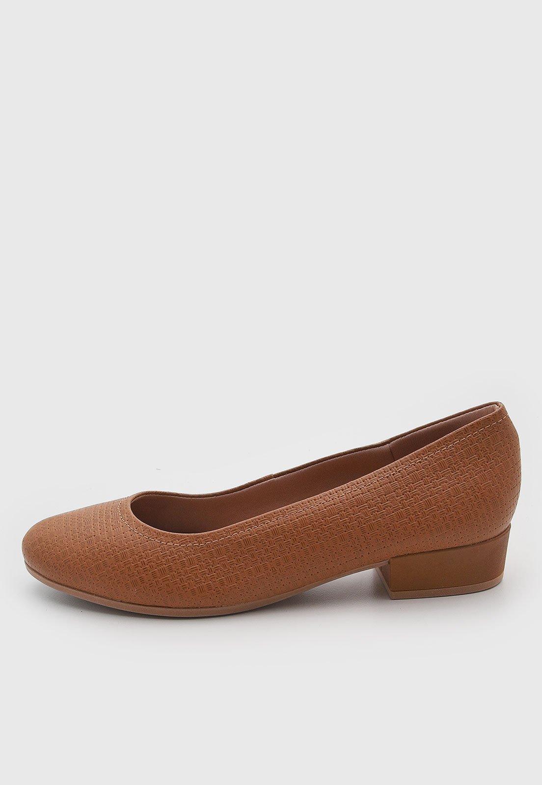Scarpin Feminino Usaflex Couro Salto Baixo Marrom