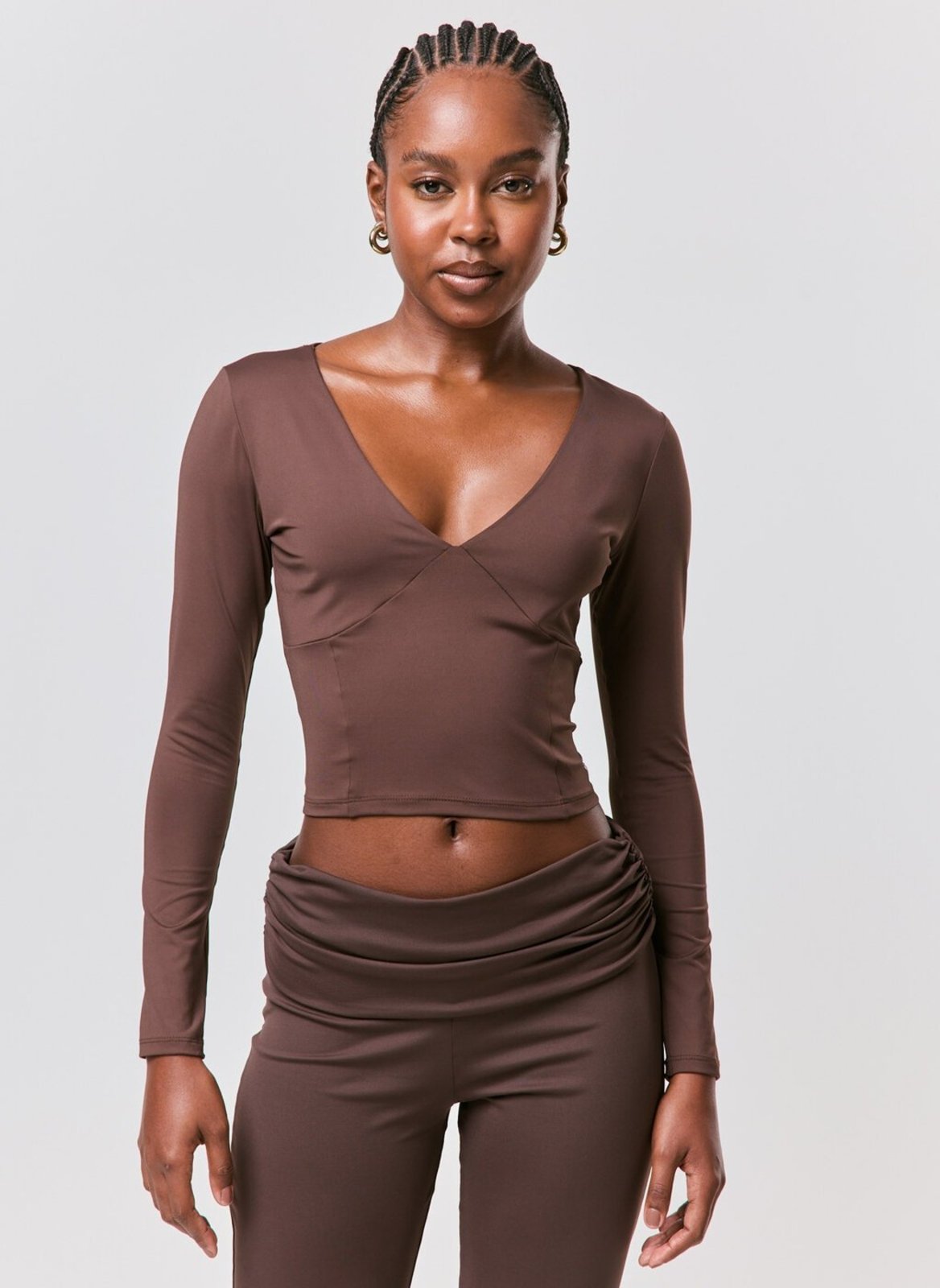 Blusa Manga Longa Marrom YC Lounge