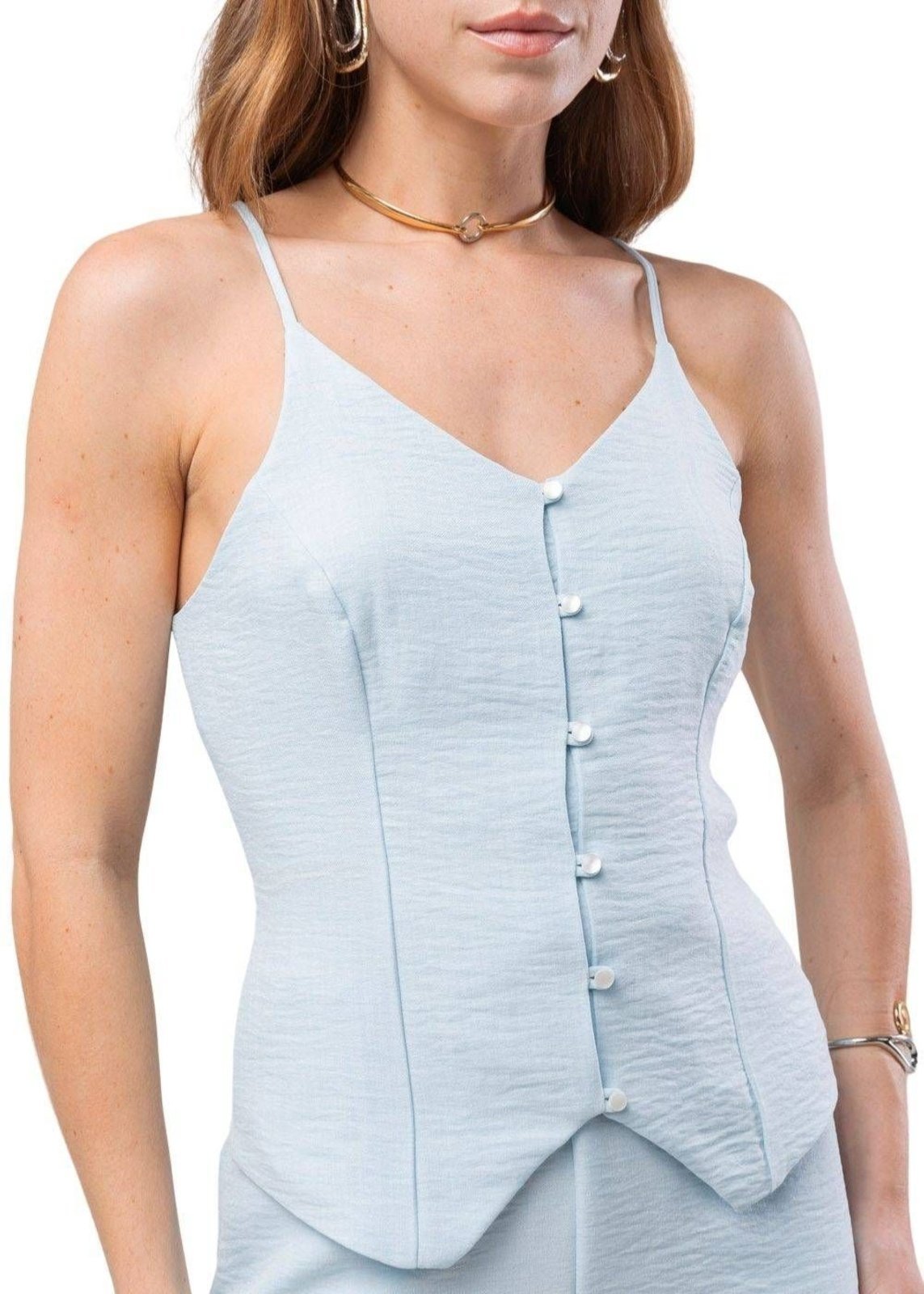 Colete Sawary Alça fina – 278955 – Azul – Sawary