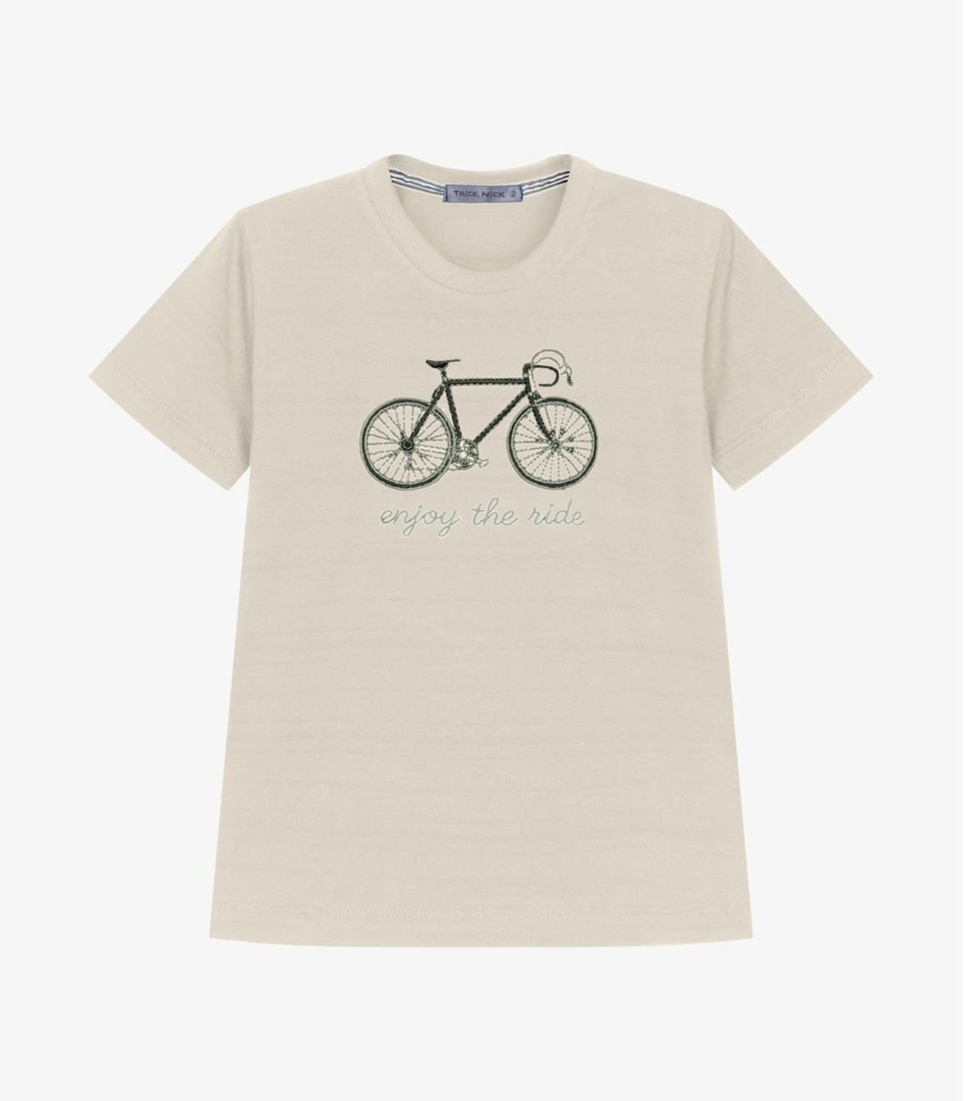 Infantil - Camiseta Meia Malha Estampa Trick Nick Bege