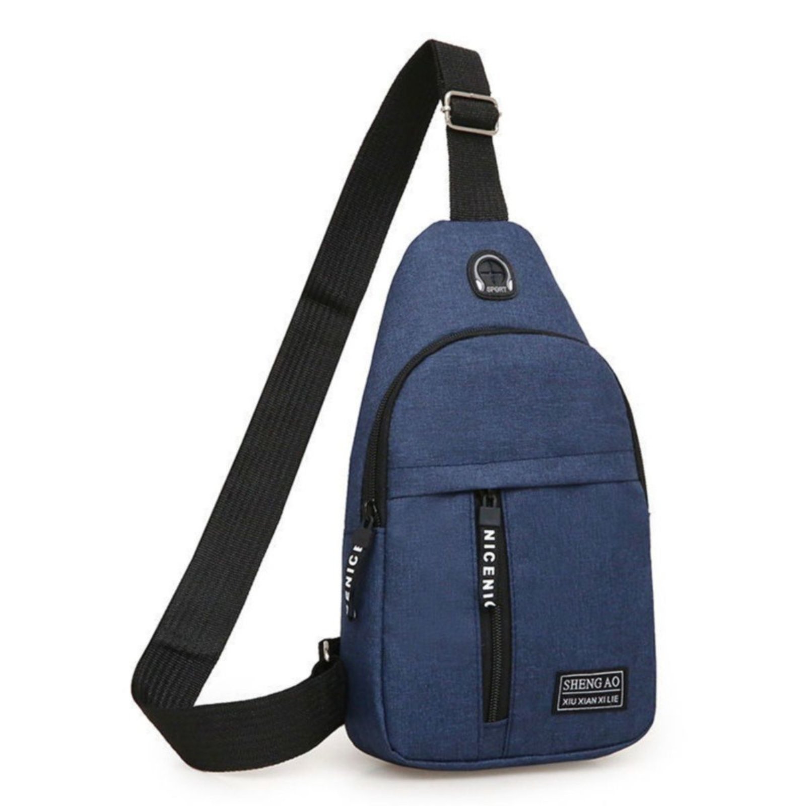 Mochila Masculina Transversal Bolsa Masculina De Ombro Shoulderbag Pochete Star Shop Azul